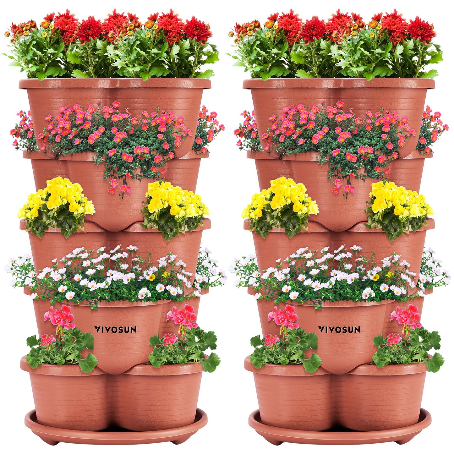 VIVOSUN 5 Tier Vertical Gardening Stackable Planter