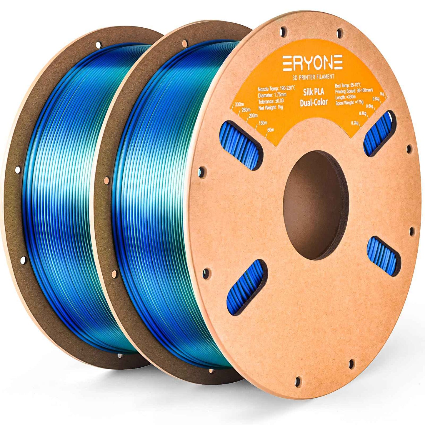 ERYONE Silk Color PLA Filament 3D Printer 1.75mm +/- 0.03mm, Filament PLA Cardboard Spool