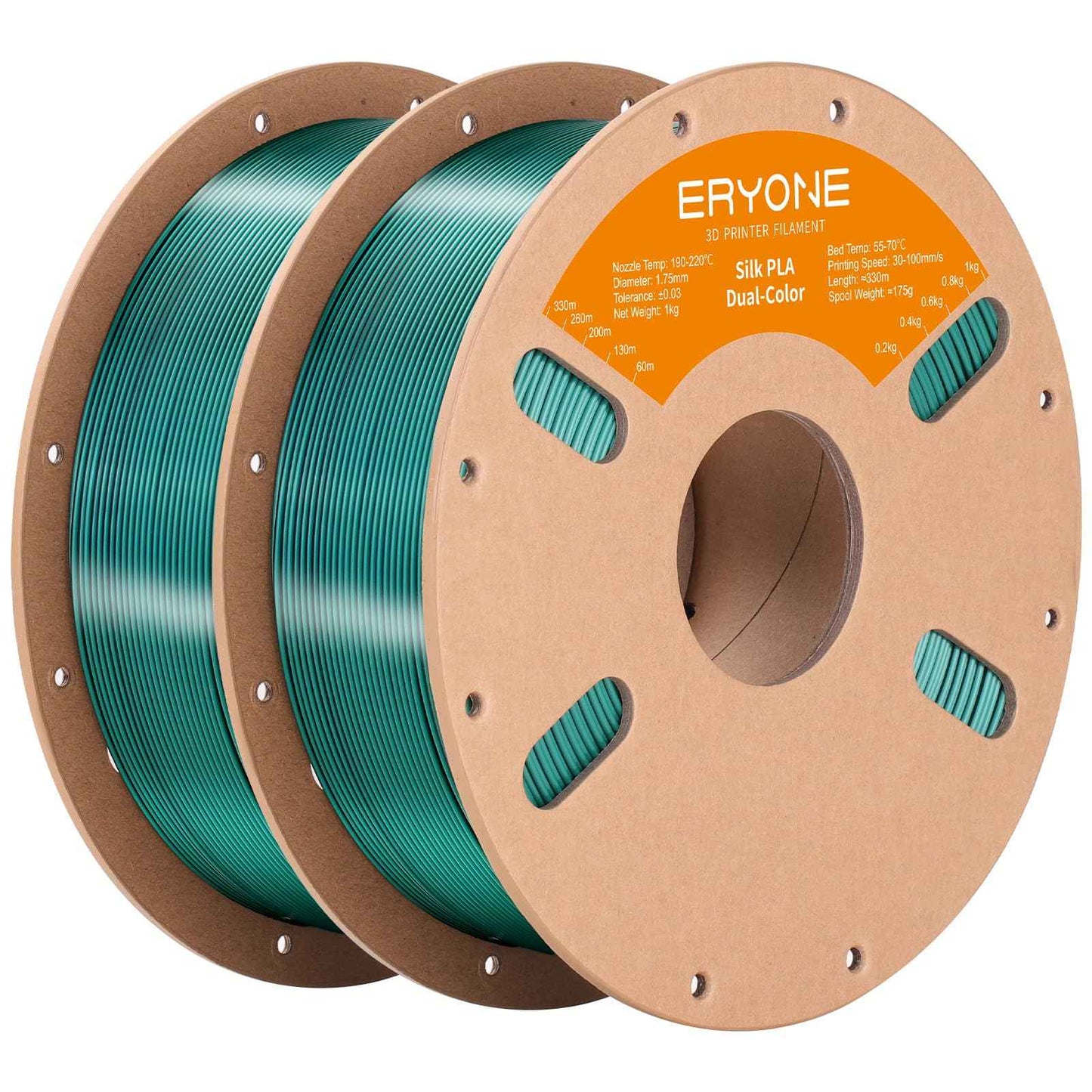 ERYONE Silk Color PLA Filament 3D Printer 1.75mm +/- 0.03mm, Filament PLA Cardboard Spool
