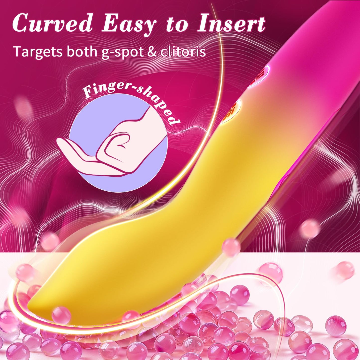 Vibrator Adult Sex Toys for Women - G Spot Clitoral Stimulator Dildo with 10*10 Vibrations, Finger Bullet Vibrators Couples Toy, Waterproof Dual-ended Personal Wand Massager for Anal Nipple Vulva Play