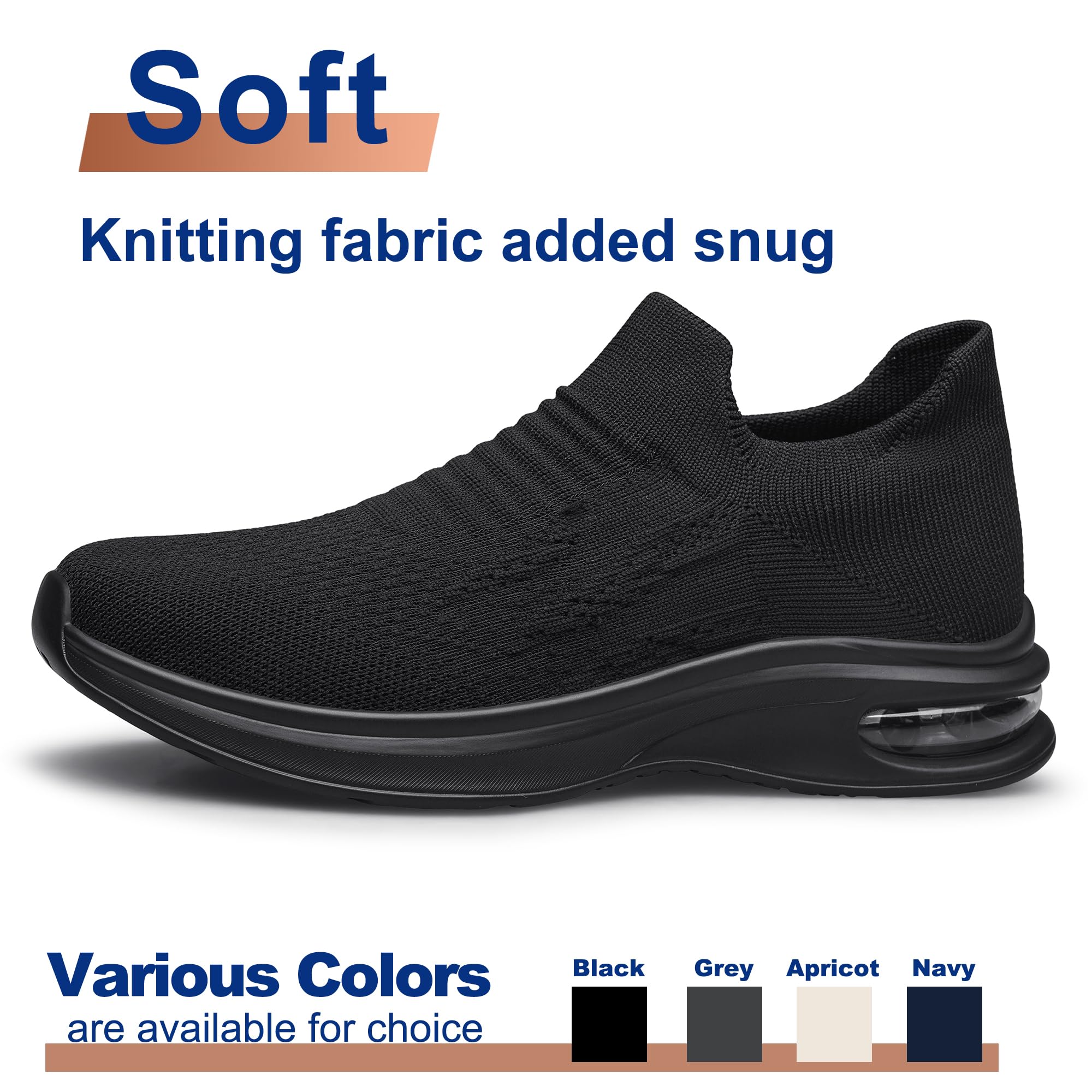 Mens Walking Shoes Slip on Lightweight Running Shoes Workout Athletic Tennis Shoes Gym Sneakers