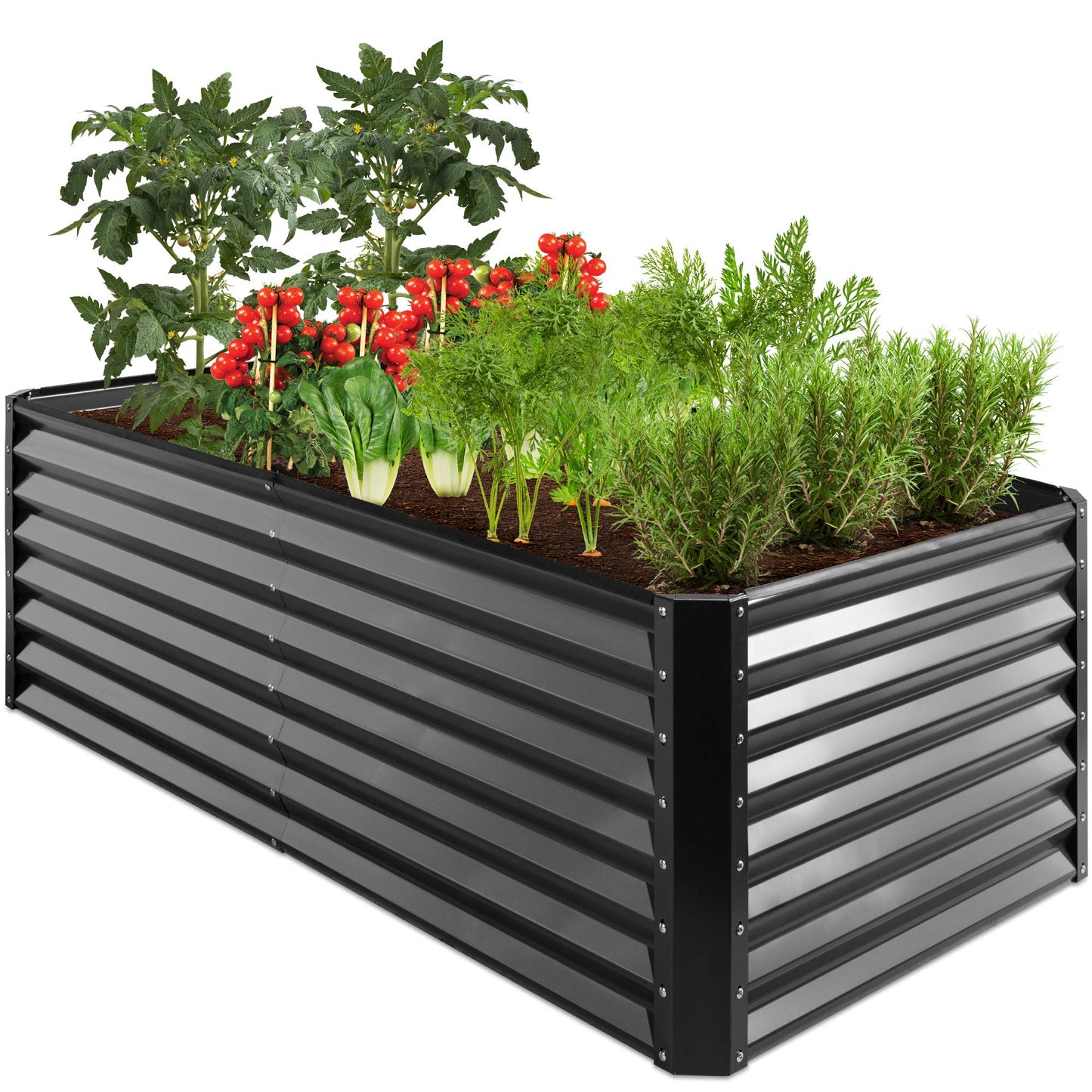 Best Choice Products Outdoor Metal Raised Garden Bed, Planter Box for Vegetables, Flowers, Herbs