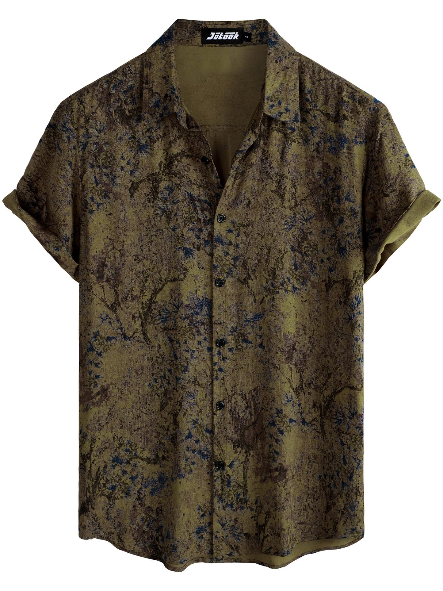 JOTOOK Mens Hawaiian Shirt Short Sleeve Button Down Tropical Shirts Casual Floral Summer Beach Shirt