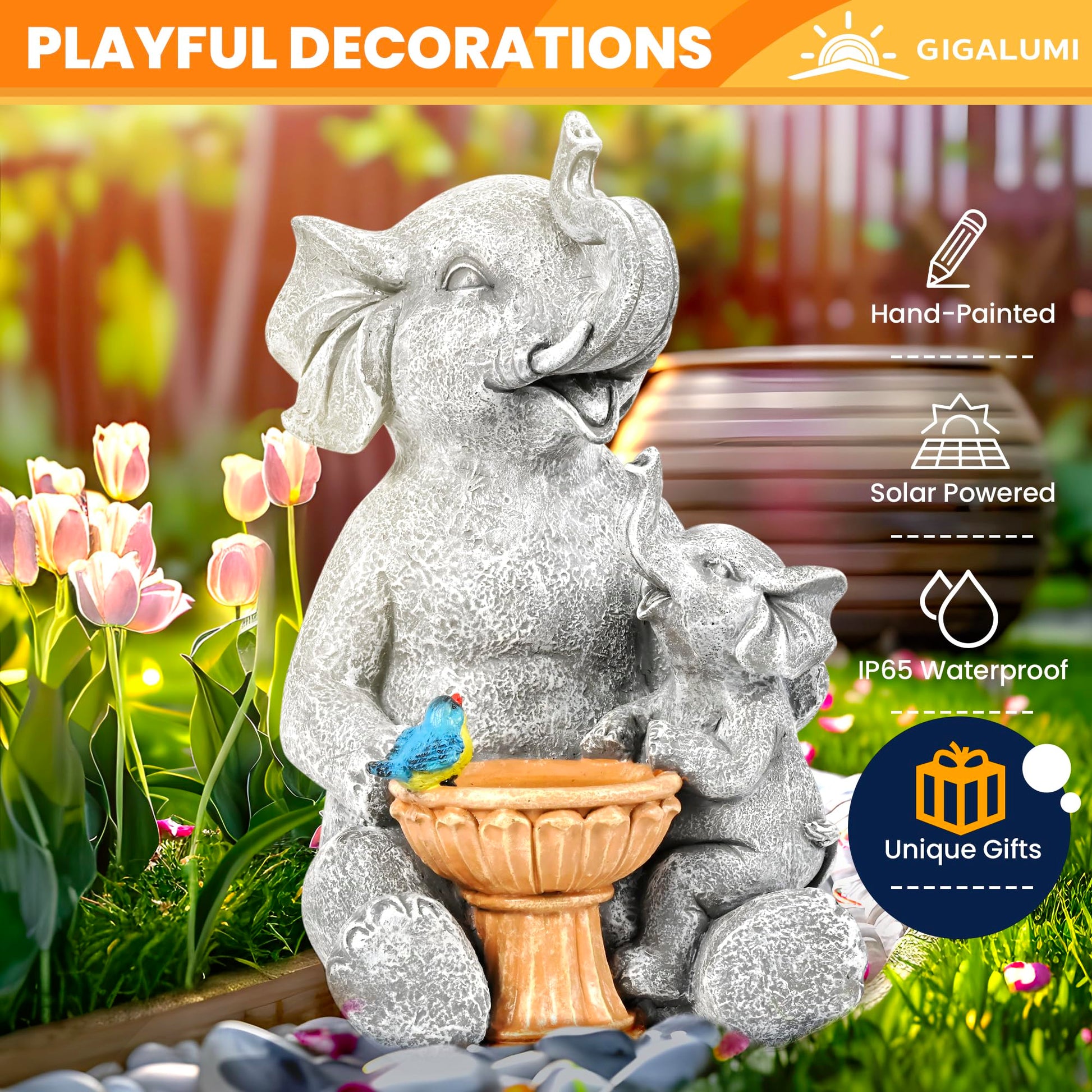 GIGALUMI Solar Garden Statues Outdoor MZ