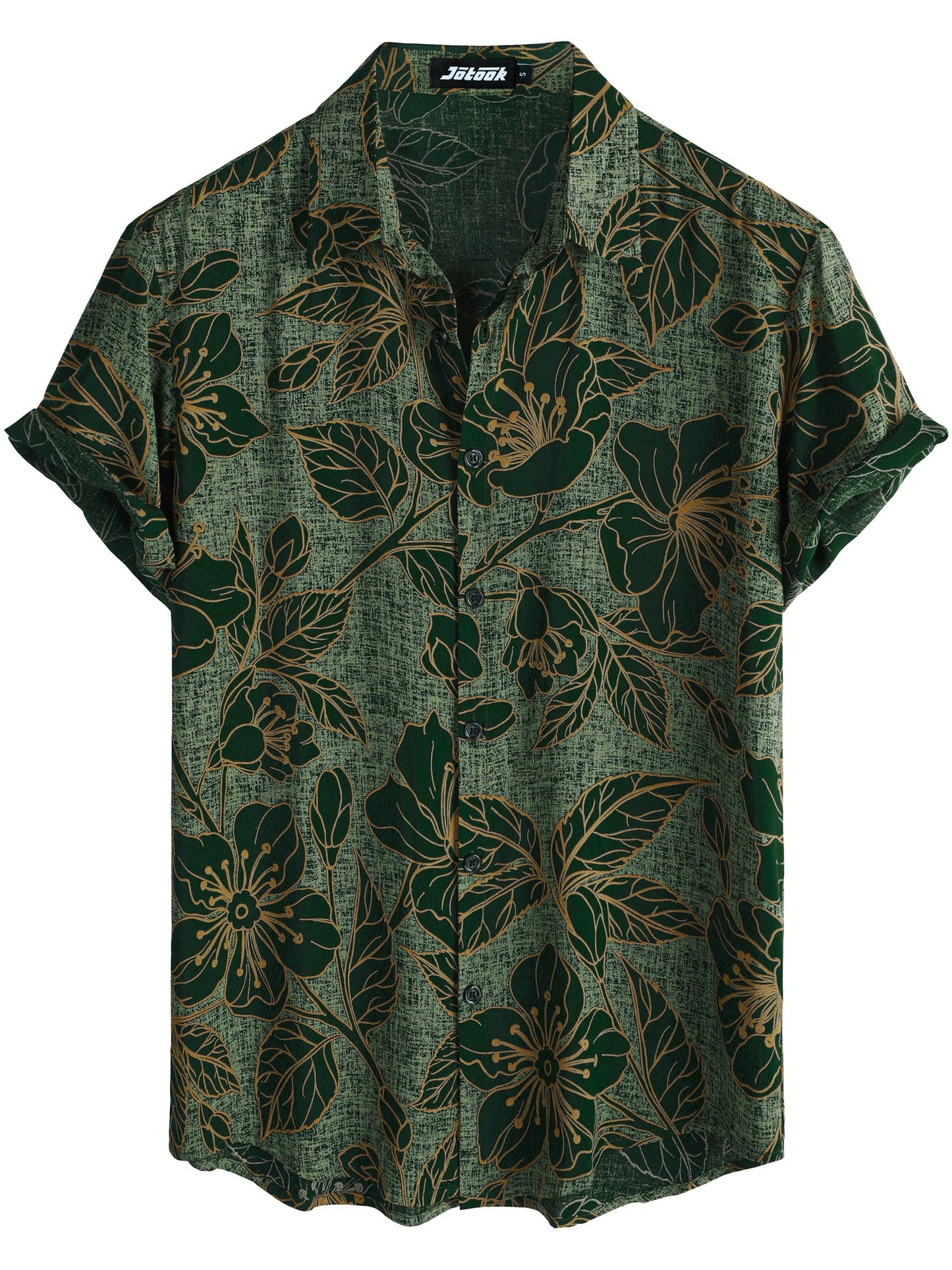 JOTOOK Mens Hawaiian Shirt Short Sleeve Button Down Tropical Shirts Casual Floral Summer Beach Shirt