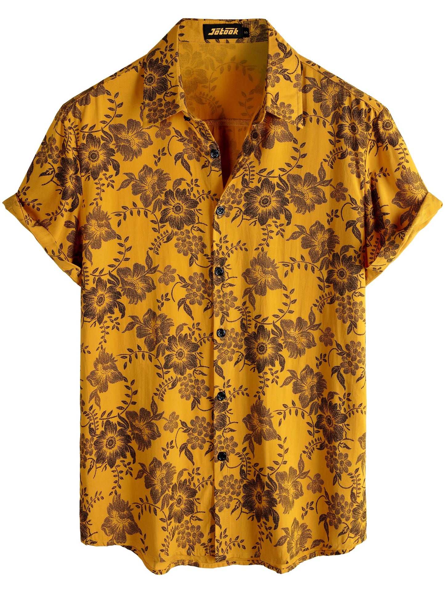 JOTOOK Mens Hawaiian Shirt Short Sleeve Button Down Tropical Shirts Casual Floral Summer Beach Shirt