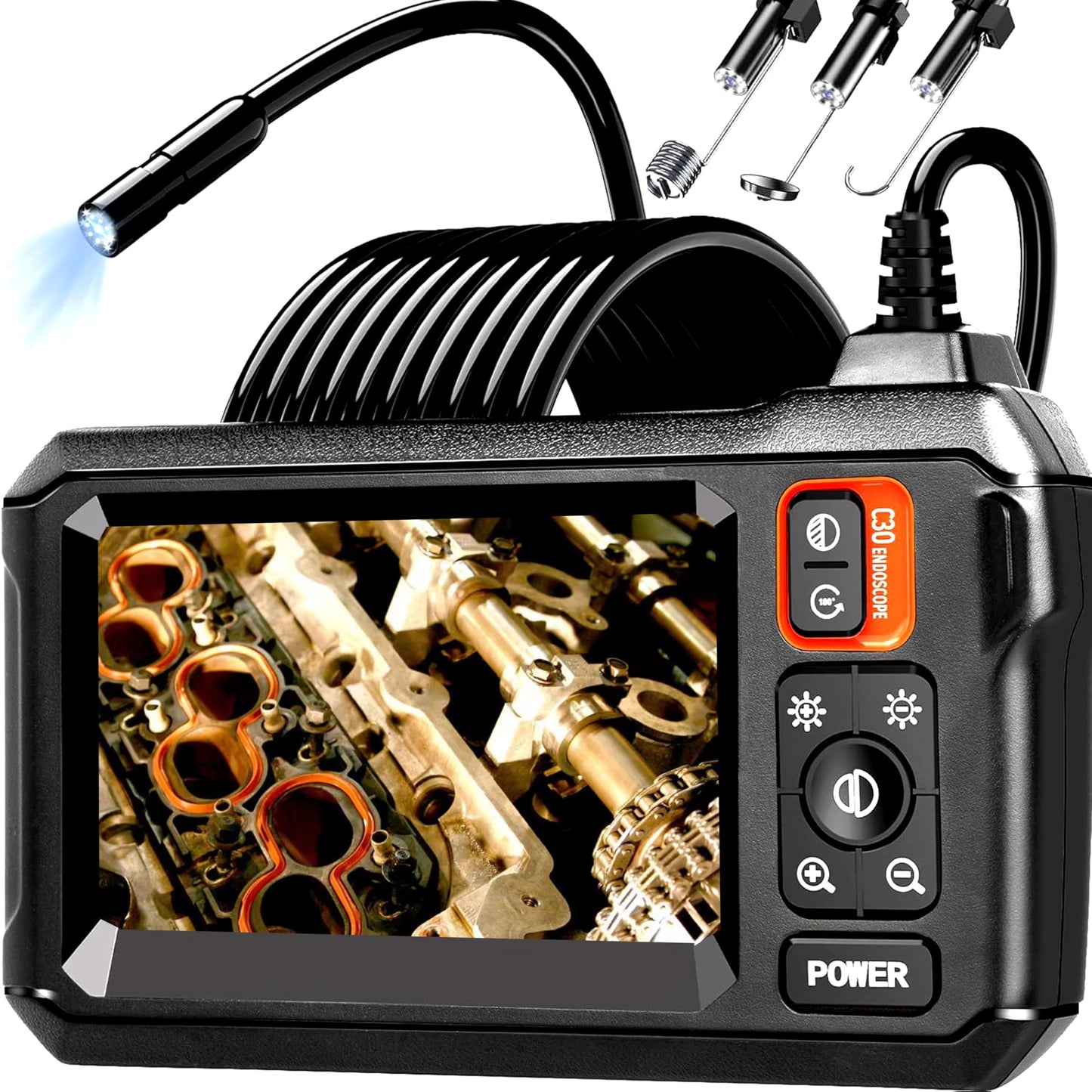 Daxiongmao Endoscope Camera with Light, 1080P HD Borescope, IP67 Waterproof Snake Camera – Ideal for Inspecting Walls, Vents, Automotive Engines, Pipes – A Great Gift Tool for Men