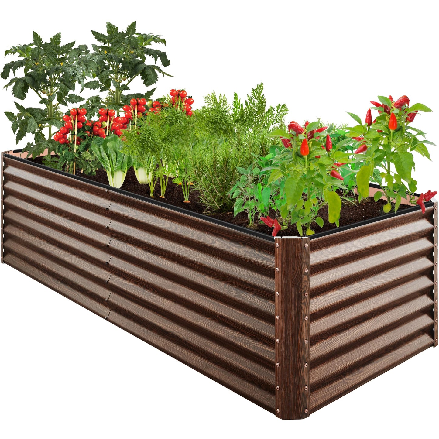 Best Choice Products Outdoor Metal Raised Garden Bed, Planter Box for Vegetables, Flowers, Herbs