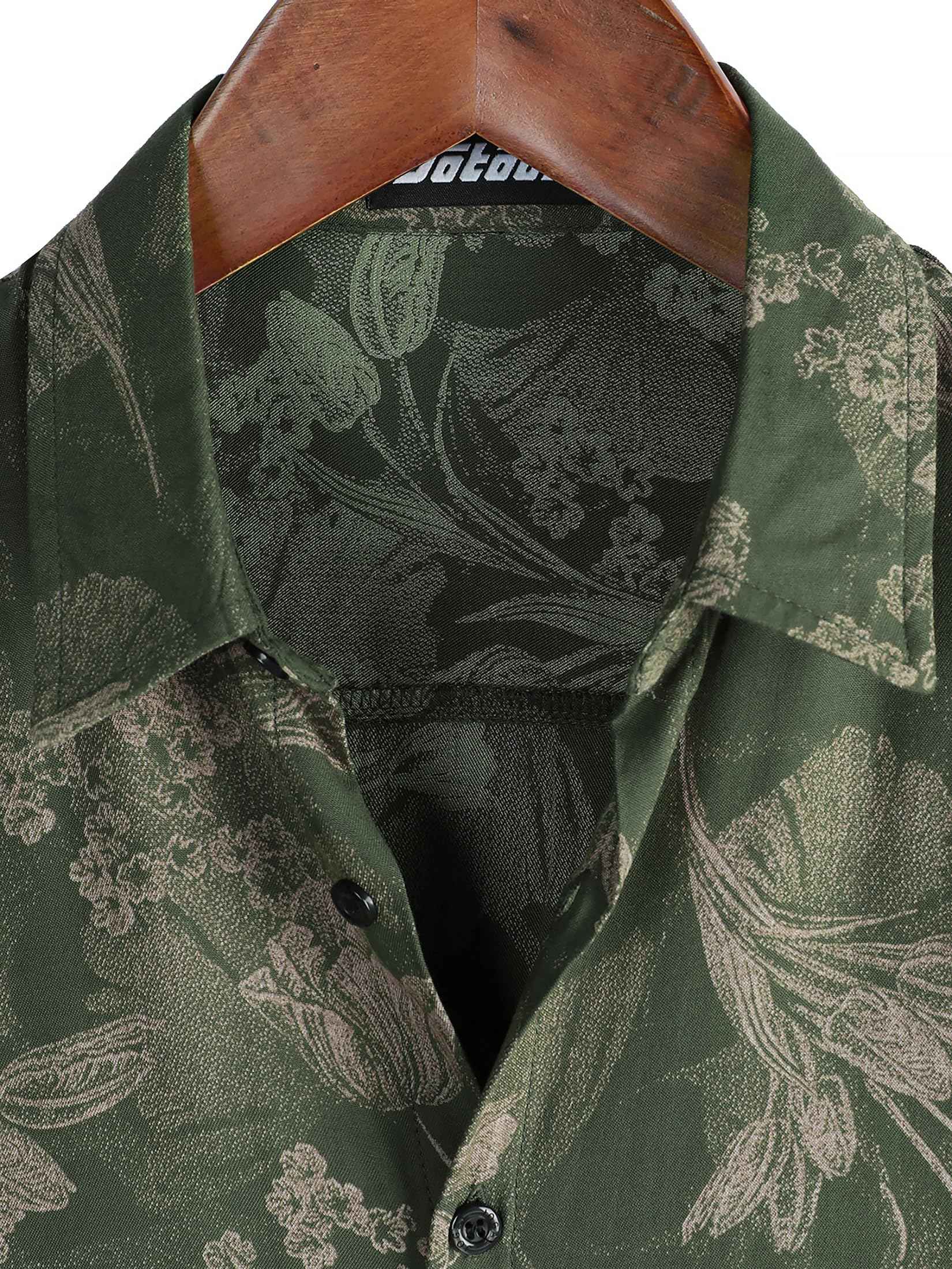 JOTOOK Mens Hawaiian Shirt Short Sleeve Button Down Tropical Shirts Casual Floral Summer Beach Shirt