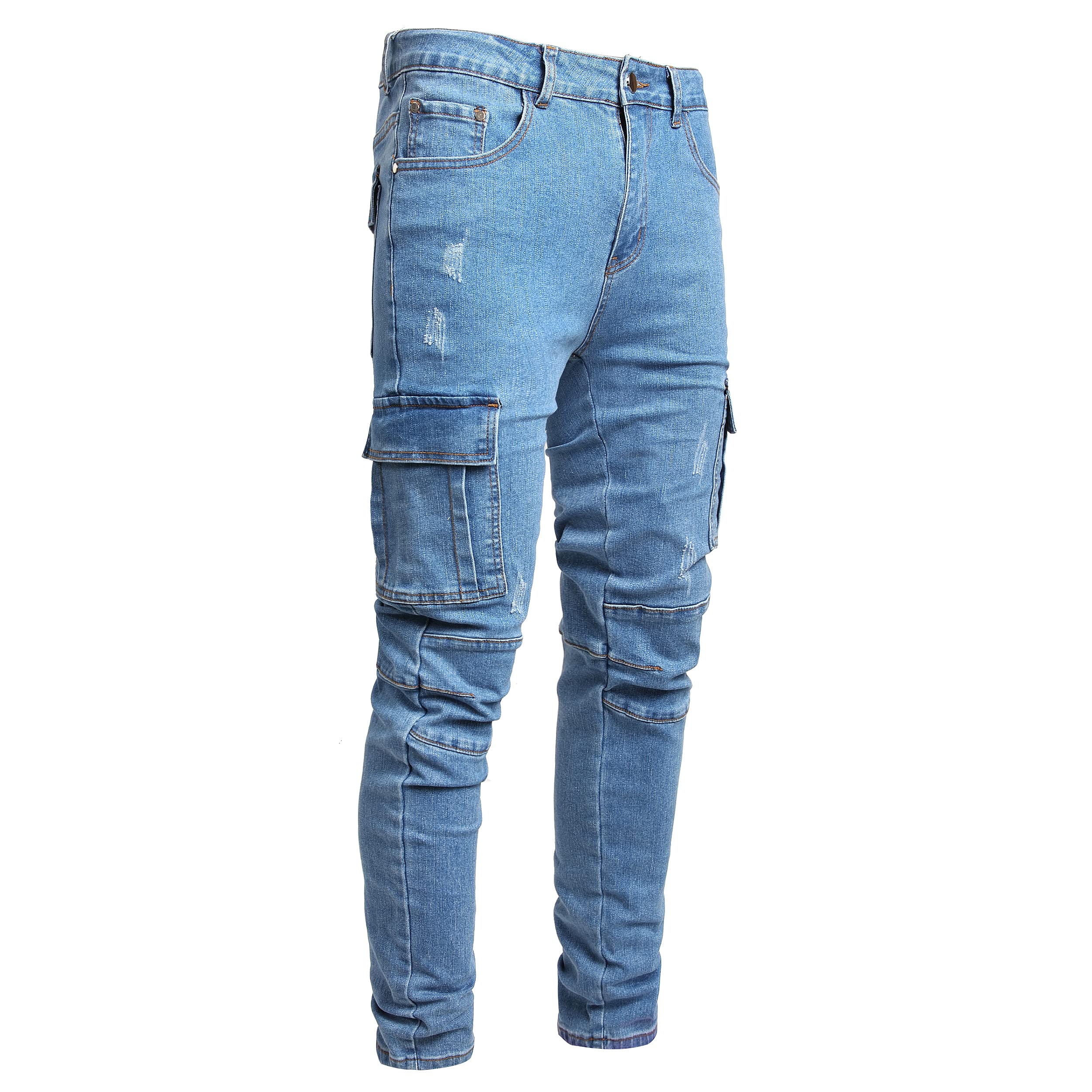 JUNBAOSS Men's Slim Fit Jeans Stretch Ripped Skinny Jeans for Men, Fashion Straight Leg Comfort Flex Waist Casual Pants