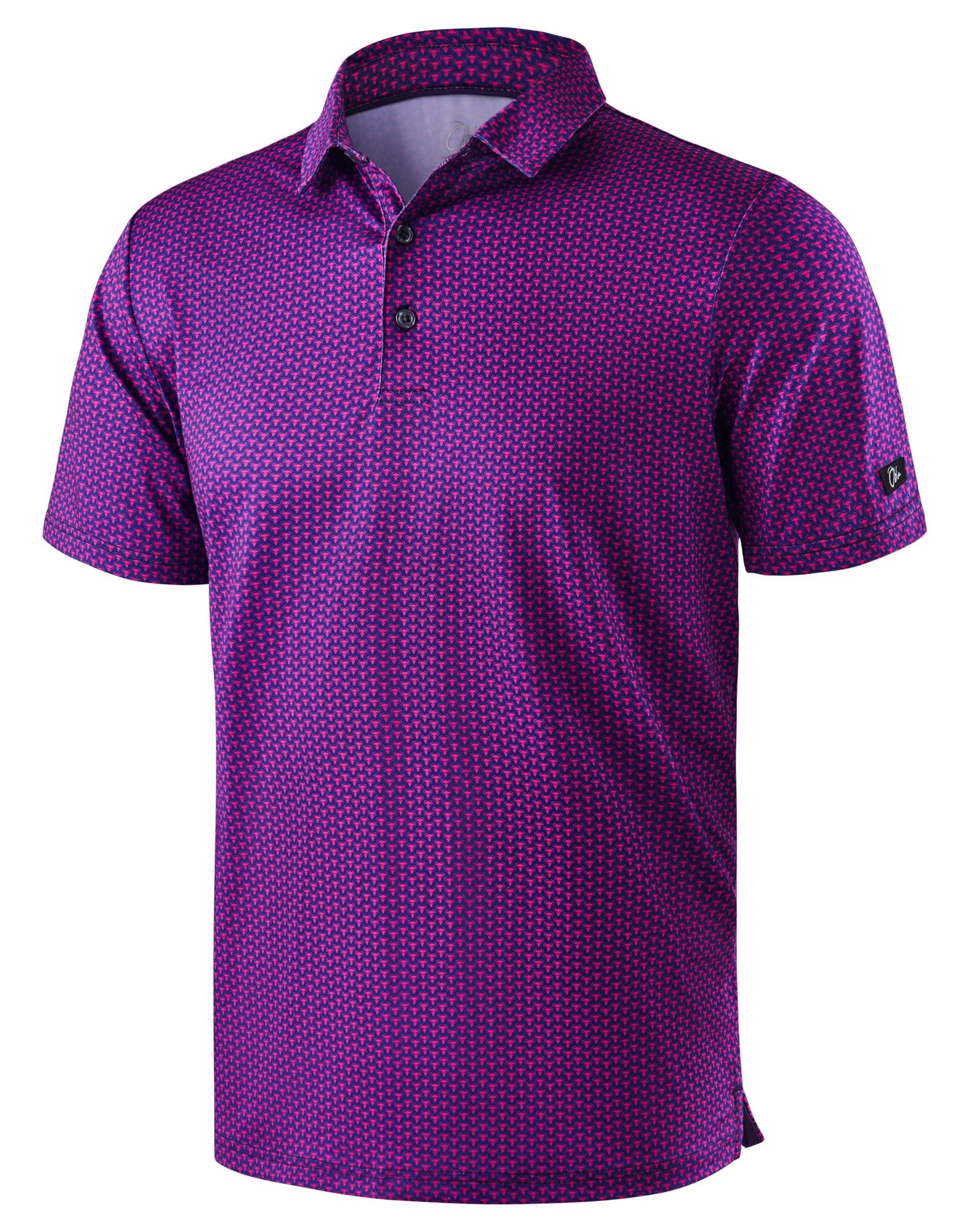 Obla Mens Golf Polo Shirts Short Sleeve Dry Fit Performance Moisture Wicking Casual Print Collared Golf Shirts for Men