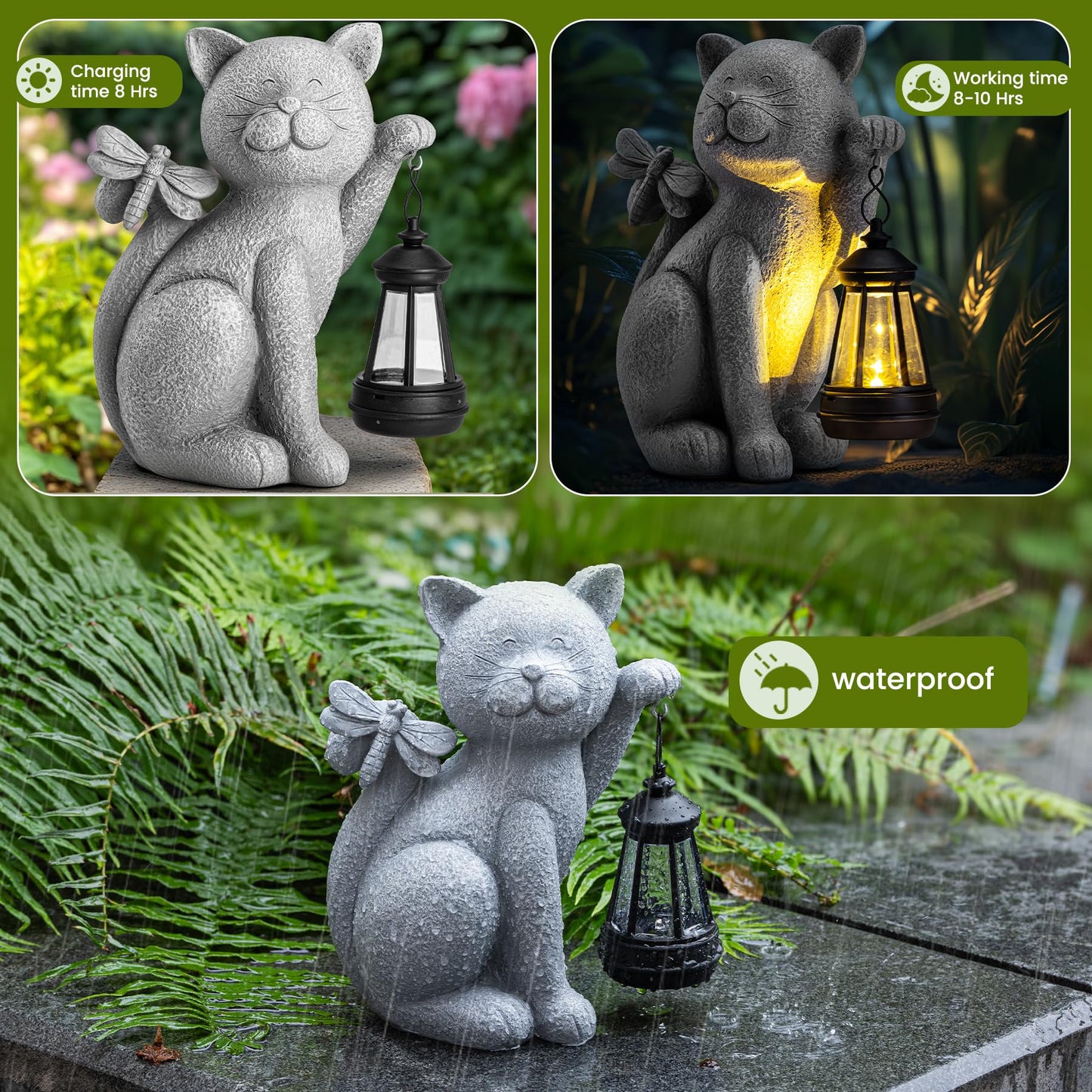 YDKOJGW Solar Garden Outdoor Statues with Succulent and 7 LED Lights - Lawn Decor Tortoise Statue for Patio, Balcony, Yard Ornament - Unique Housewarming Gifts