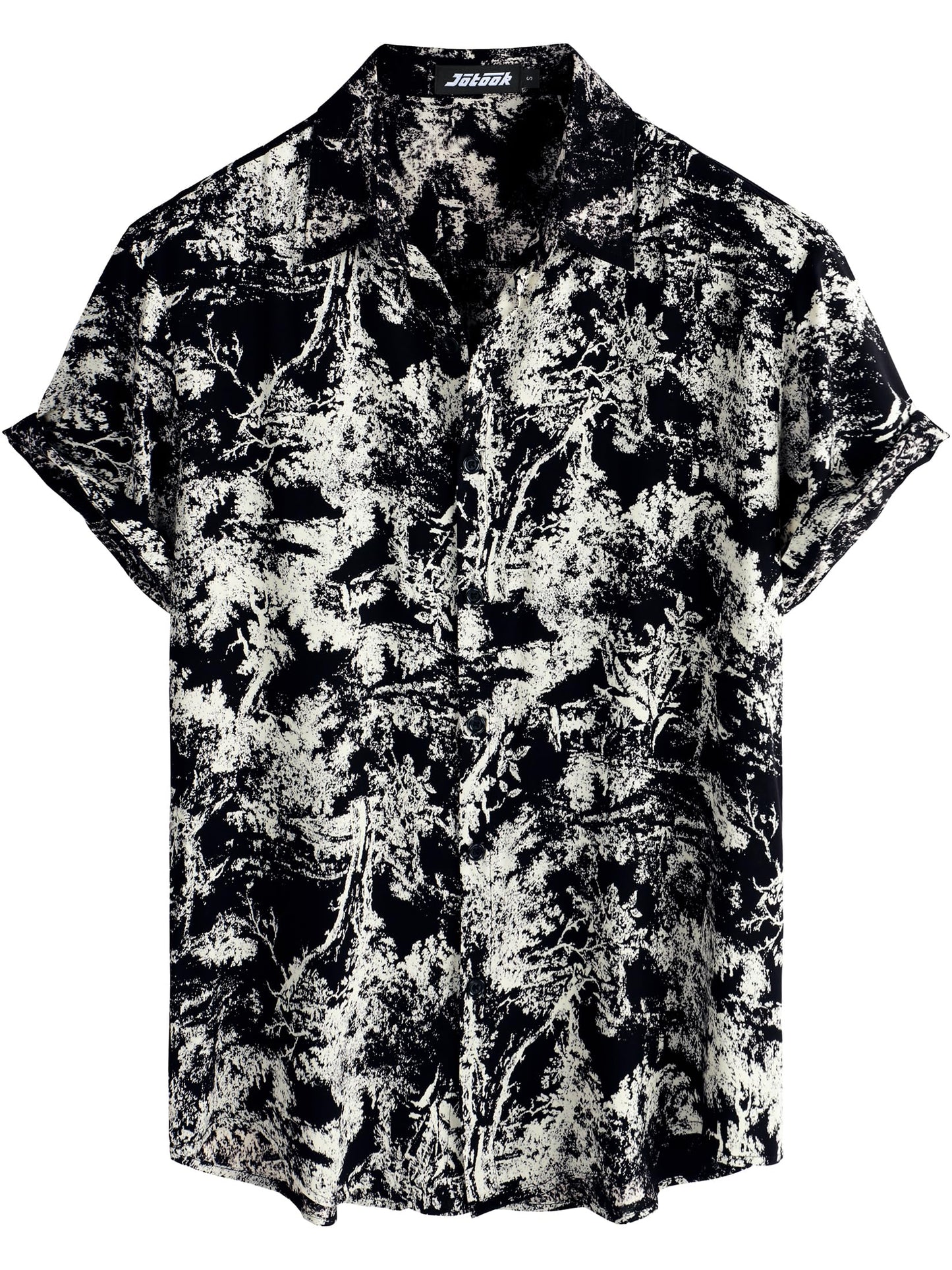 JOTOOK Mens Hawaiian Shirt Short Sleeve Button Down Tropical Shirts Casual Floral Summer Beach Shirt