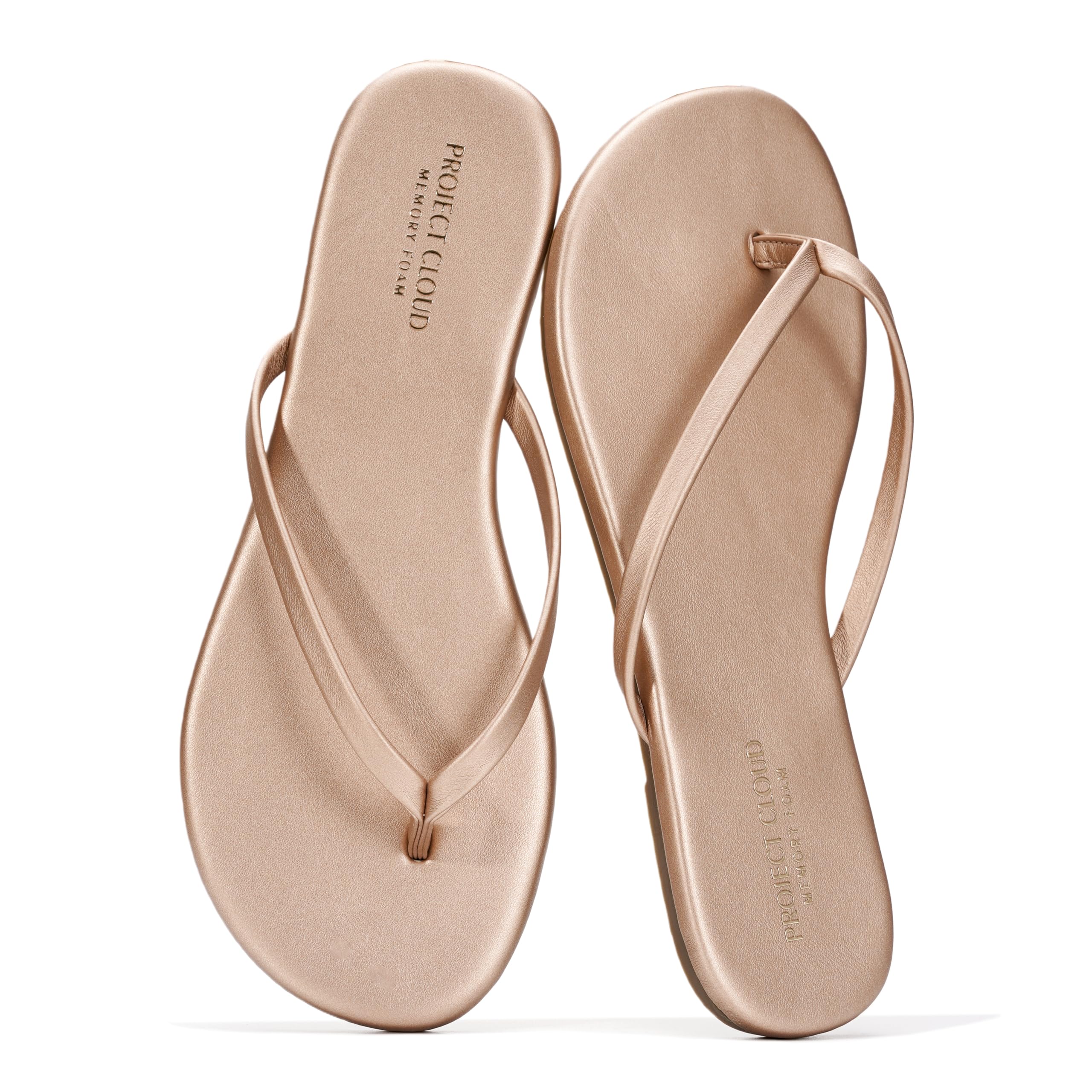 Project Cloud Flip Flops for Women Footwear- Lightweight and Memory Foam Insole Sandals for Women 2026 - Durable Non-Slip Beach Essentials Flats for Women Sandals (Foundations)