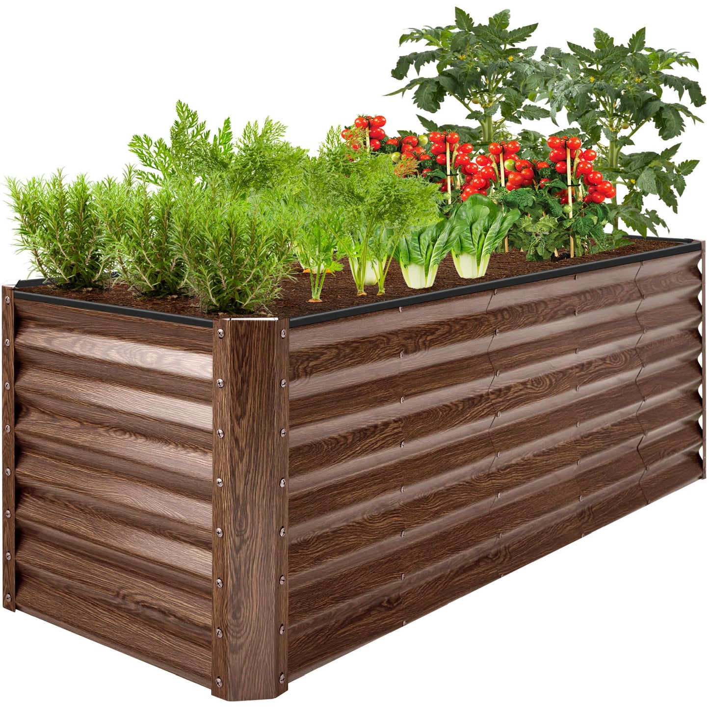 Best Choice Products Outdoor Metal Raised Garden Bed, Planter Box for Vegetables, Flowers, Herbs