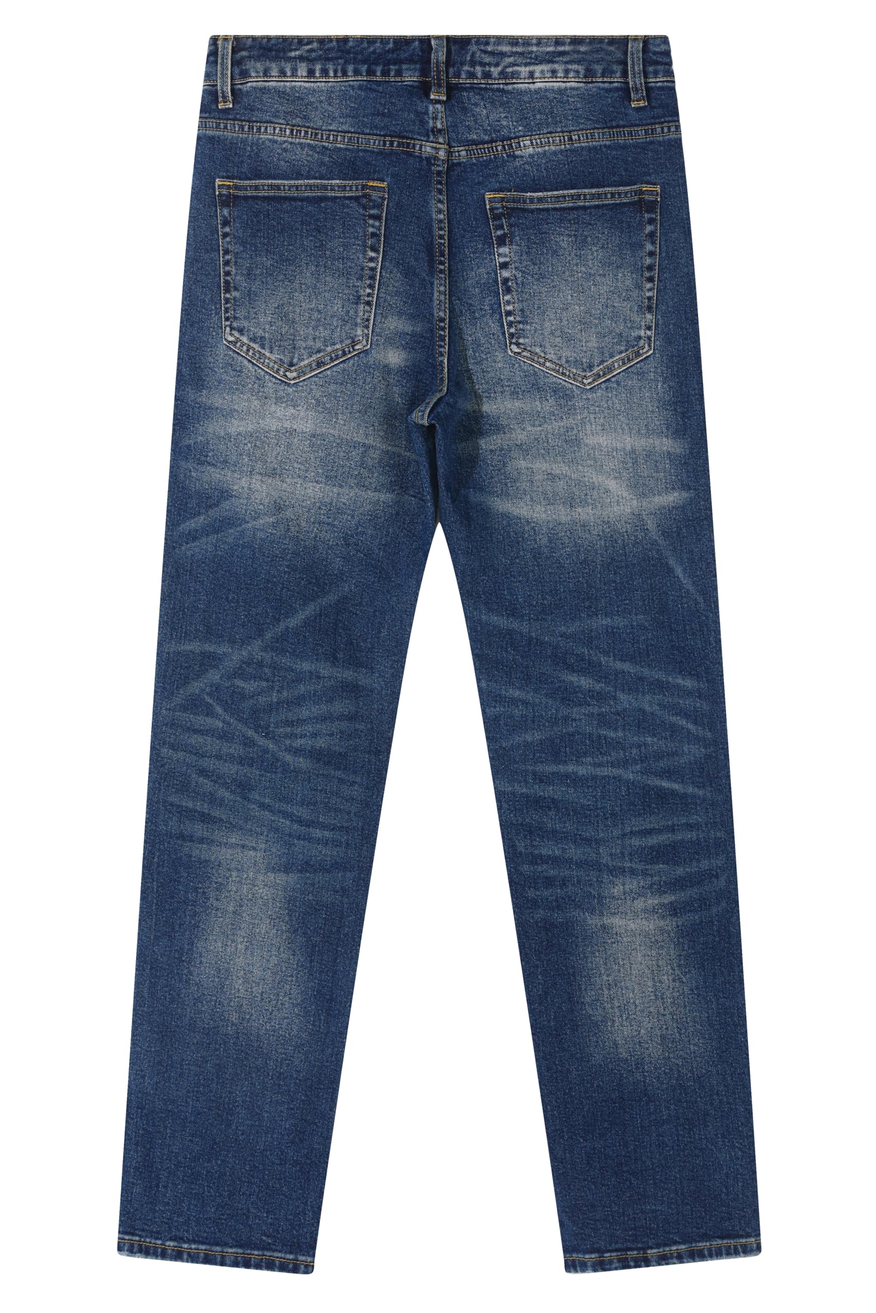 MZNBURAM Men's Stretch Regular Fit Straight-Leg Cotton Fashion Comfort Flex Waist Denim Pants Jeans