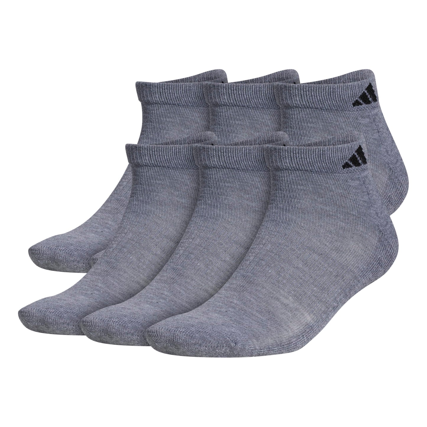 adidas Men's Athletic Cushioned Low Cut Ankle Socks (6 Pairs) Durable & Comfortable