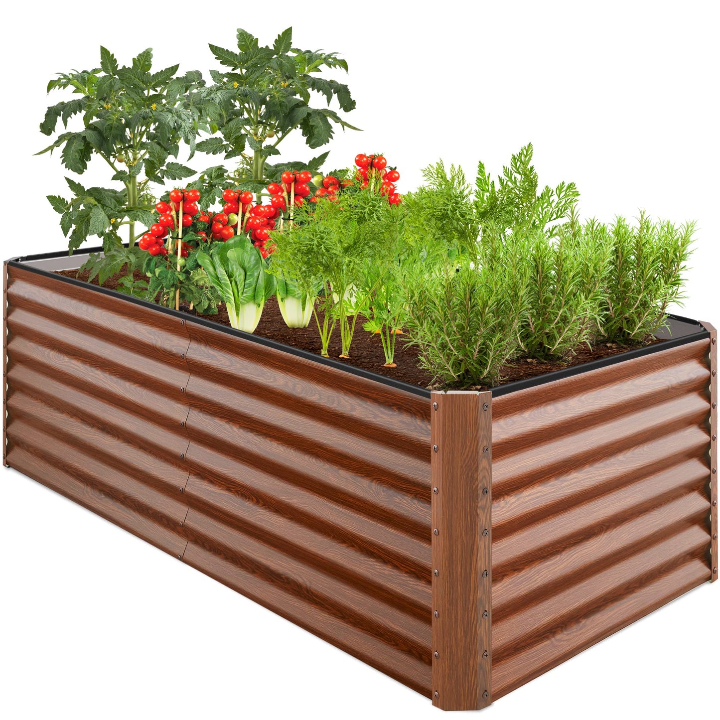 Best Choice Products Outdoor Metal Raised Garden Bed, Planter Box for Vegetables, Flowers, Herbs