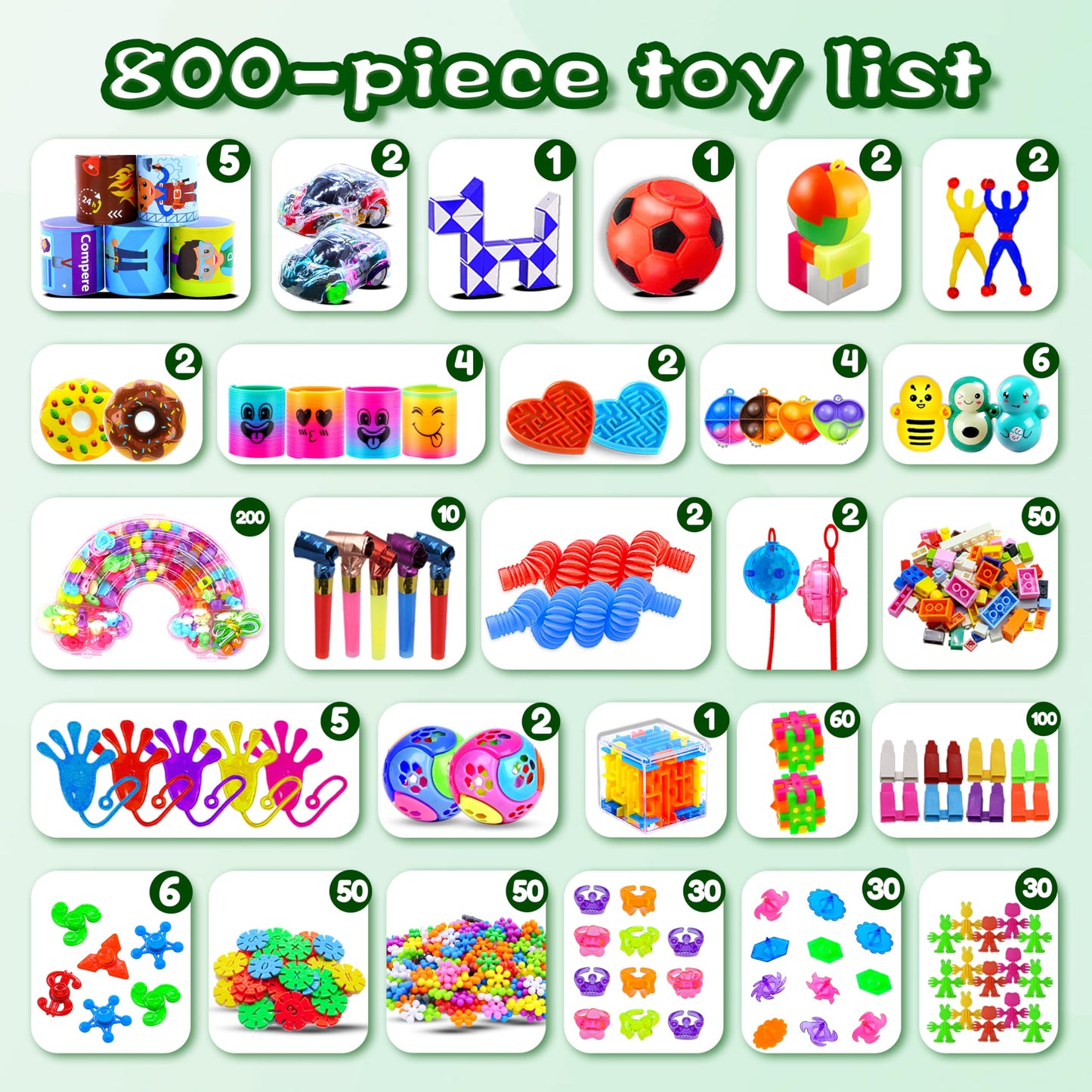 800Pcs Party Favors for Kids 6-12, Fidget Toys Bulk for Adults, Treasure Box Toys for Classroom Prizes, Goodie Bag Fillers, Prize Box for Boys Girls, Pinata Stuffers