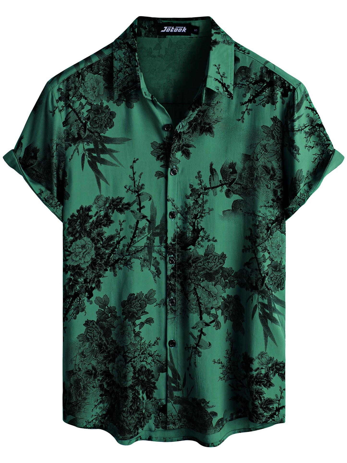 JOTOOK Mens Hawaiian Shirt Short Sleeve Button Down Tropical Shirts Casual Floral Summer Beach Shirt