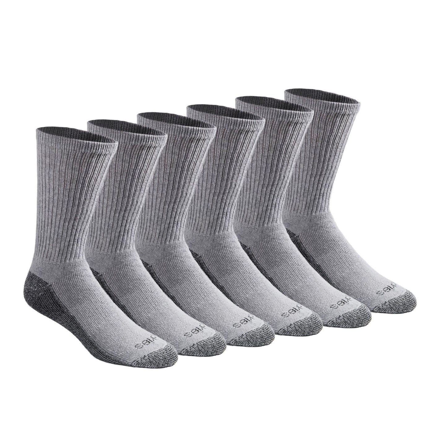 Dickies Men's Dri-Tech Essential Moisture Control Crew Socks, Available in M-XXL (6, 12 Pairs)