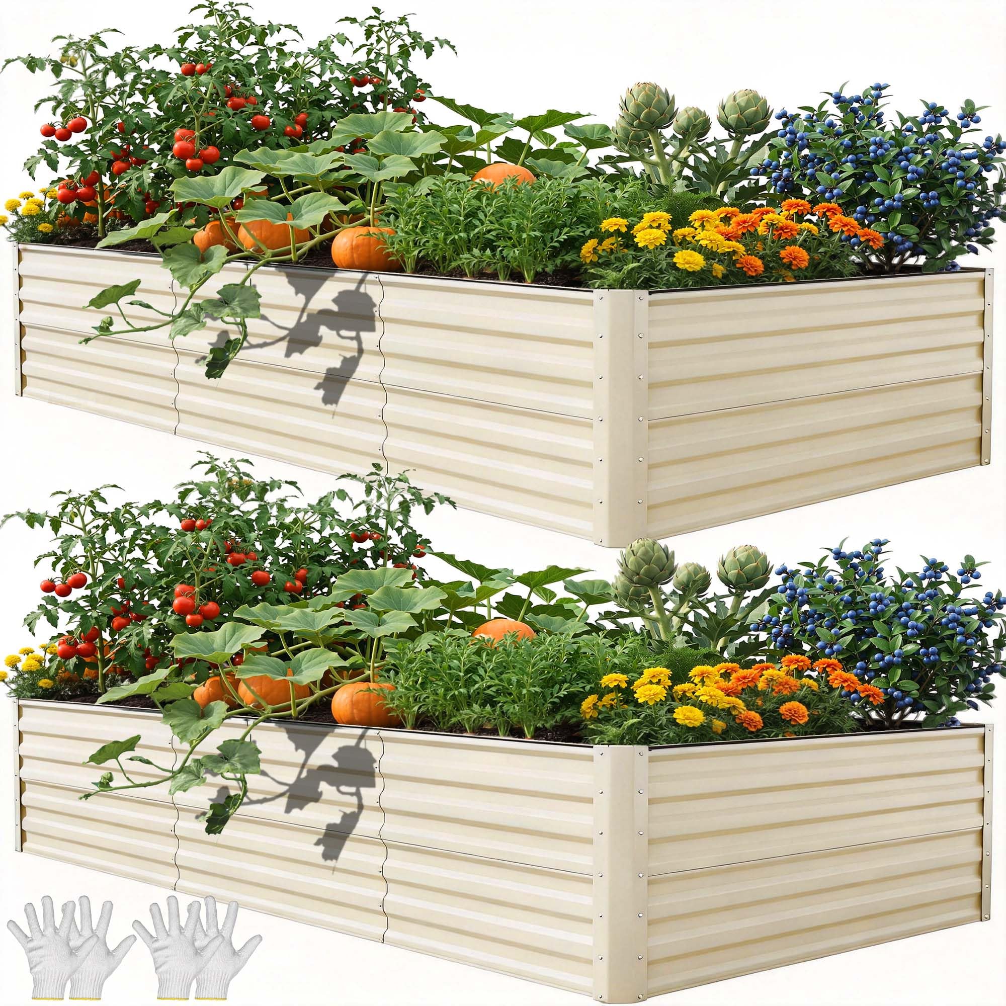 YITAHOME Raised Garden Bed Kit with Gloves, Ground Nails, Support Rod-1