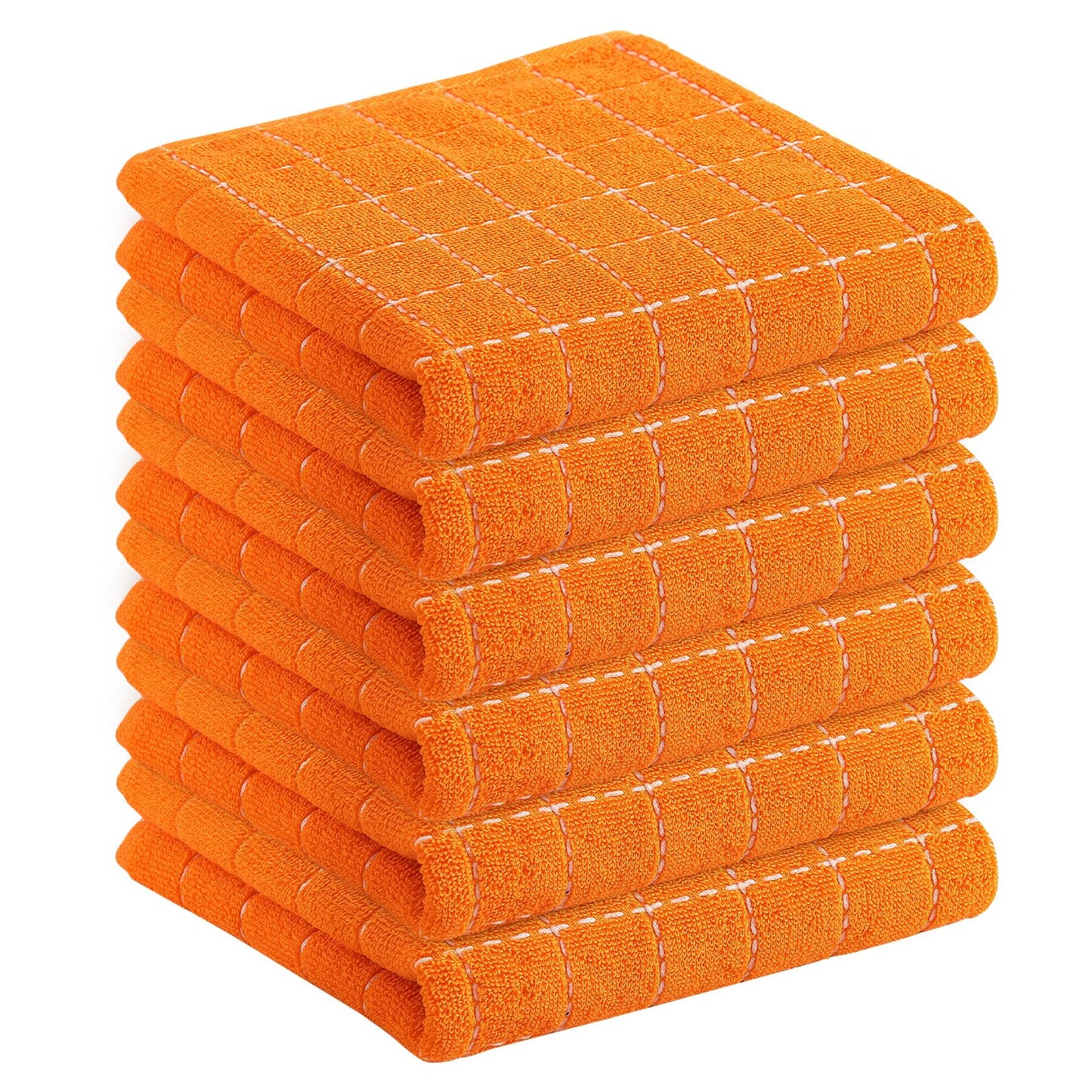 Homaxy 100% Cotton Terrycloth Check Design Dish Cloths & Dish Towels, Soft and Absorbent, Perfect for Kitchen Drying and Washing