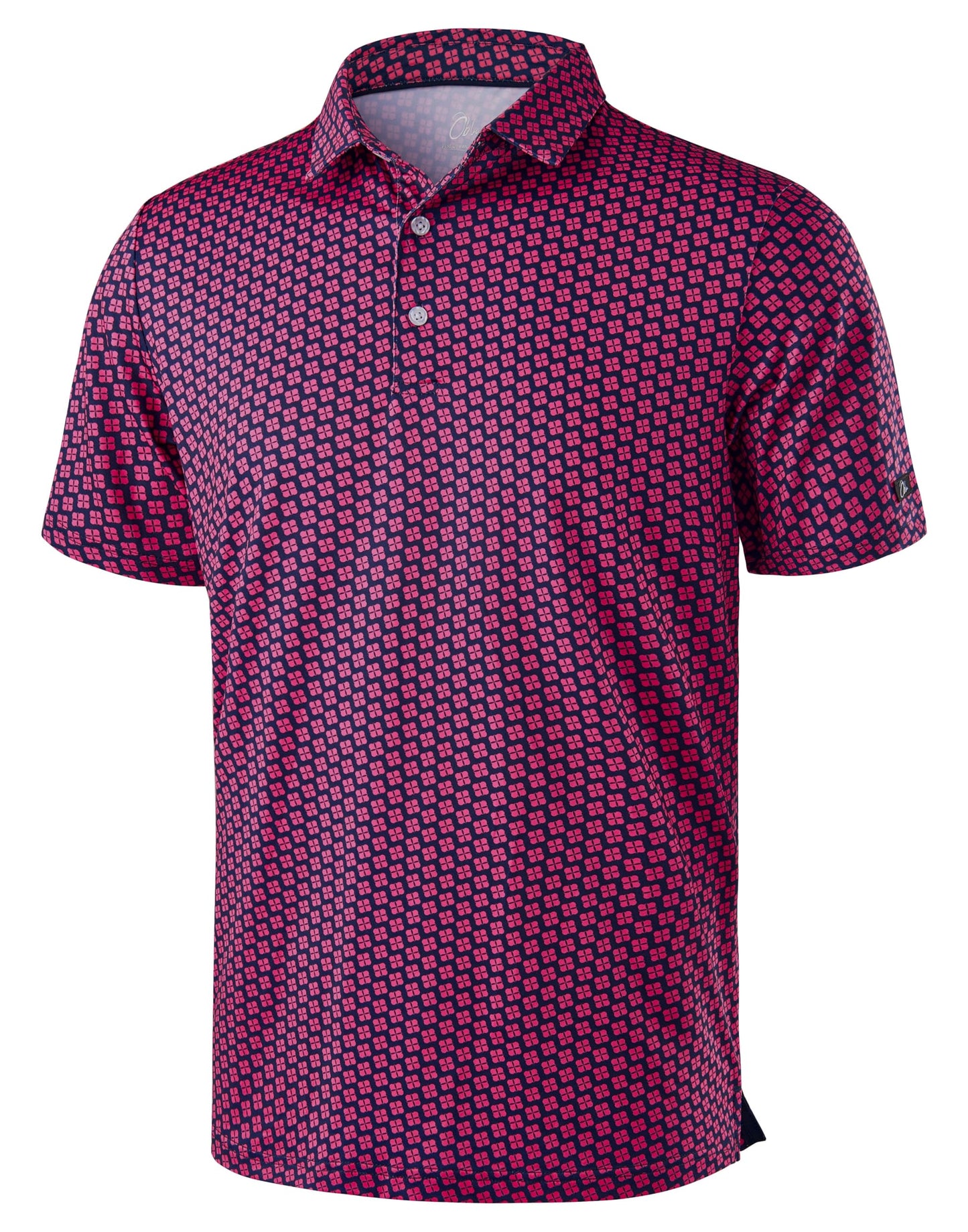 Obla Mens Golf Polo Shirts Short Sleeve Dry Fit Performance Moisture Wicking Casual Print Collared Golf Shirts for Men