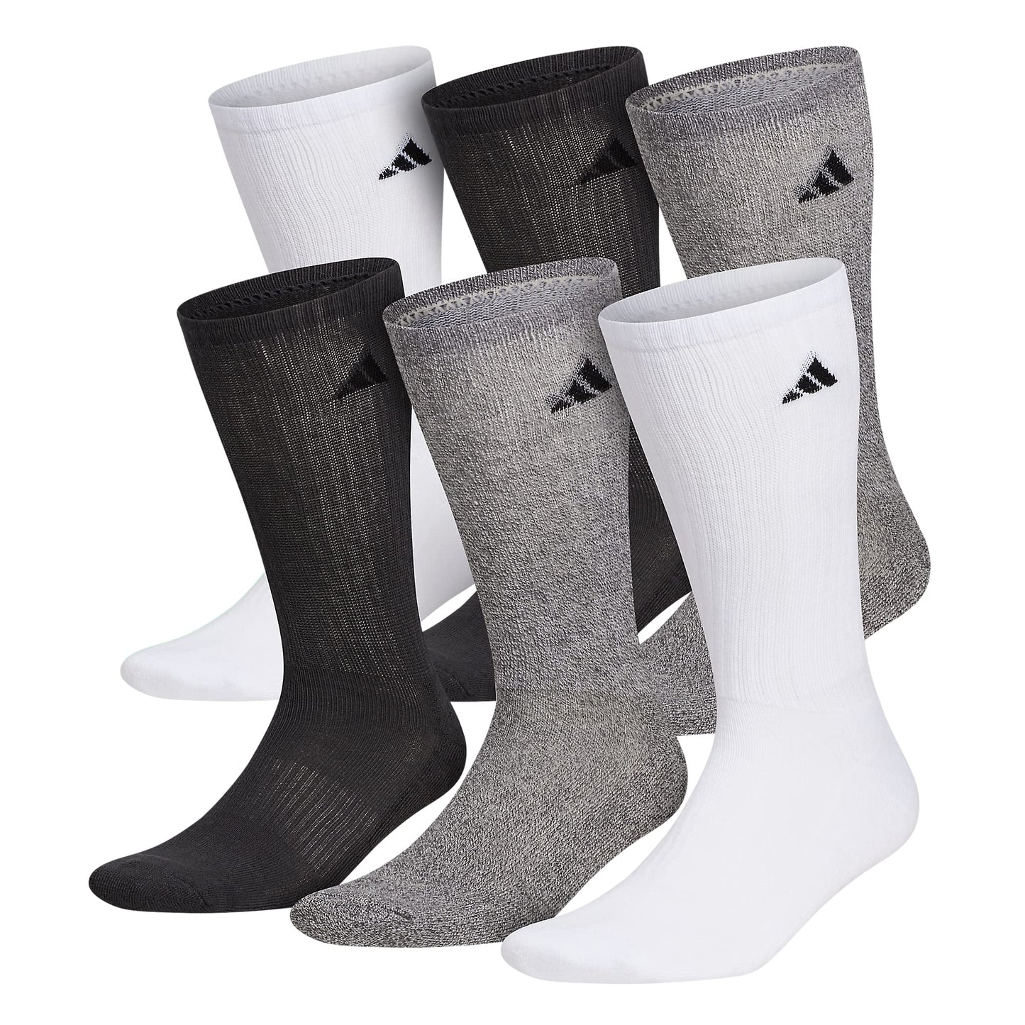 adidas Men's Athletic Cushioned Crew Socks (6 Pairs) Durable & Comfortable