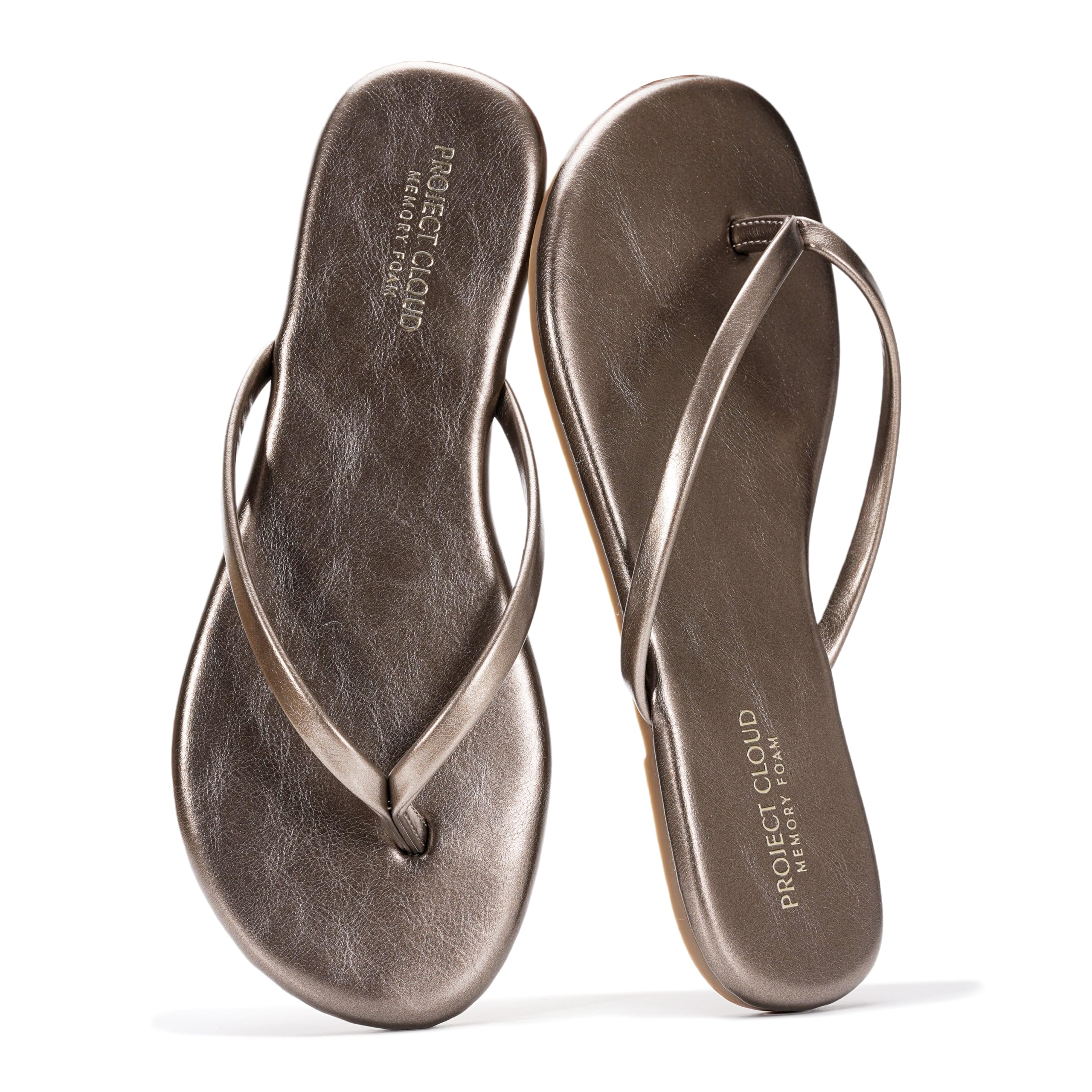 Project Cloud Flip Flops for Women Footwear- Lightweight and Memory Foam Insole Sandals for Women 2026 - Durable Non-Slip Beach Essentials Flats for Women Sandals (Foundations)