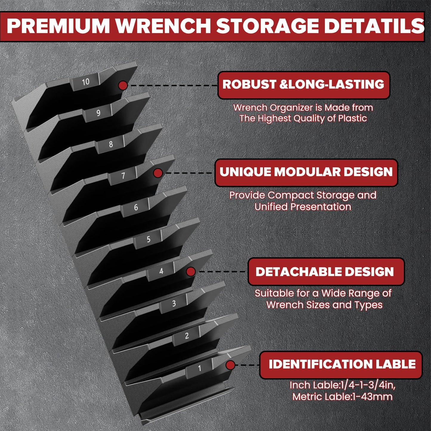 Matscover 40PCS Modular Wrench Organizer