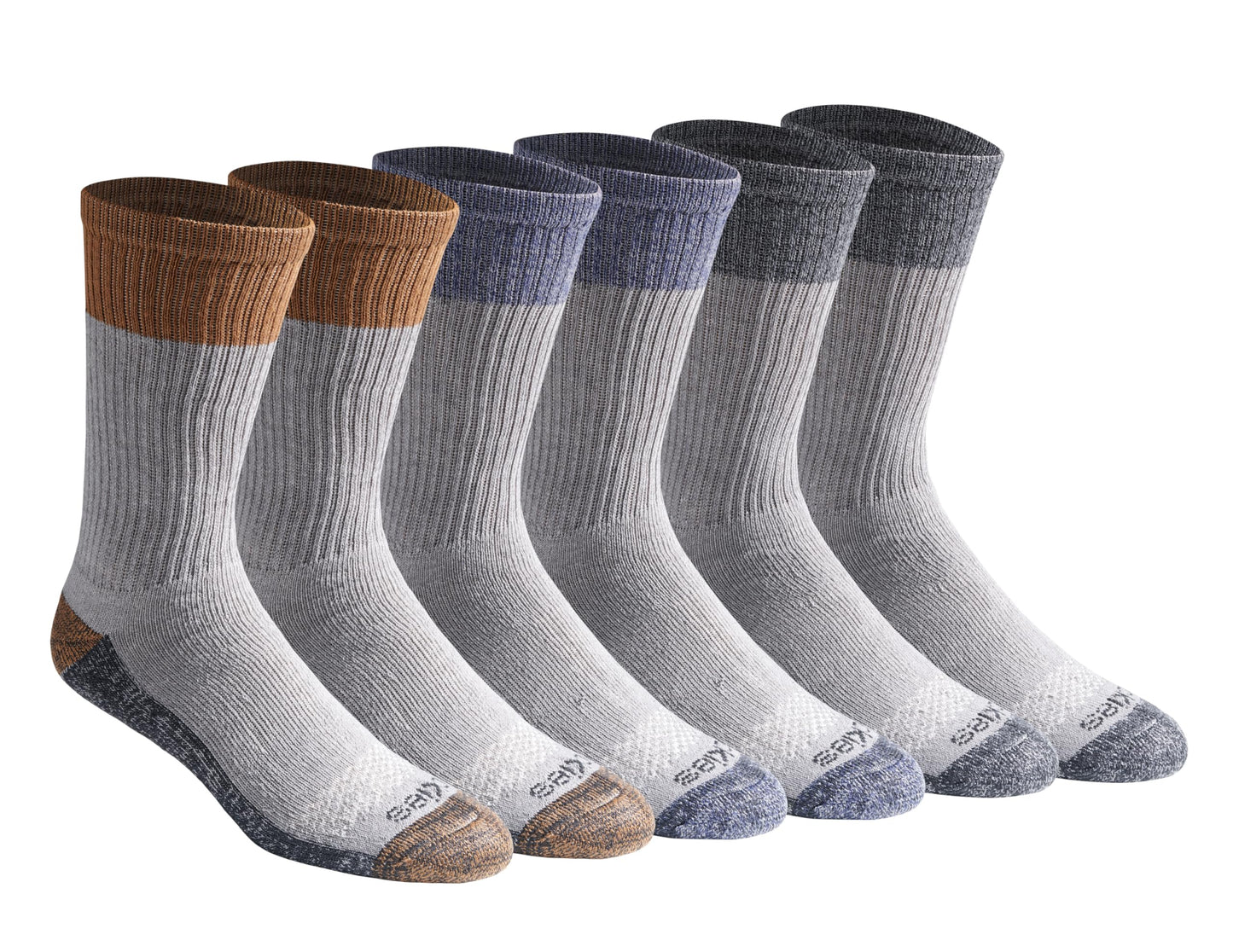 Dickies Men's Dri-Tech Essential Moisture Control Crew Socks, Available in M-XXL (6, 12 Pairs)