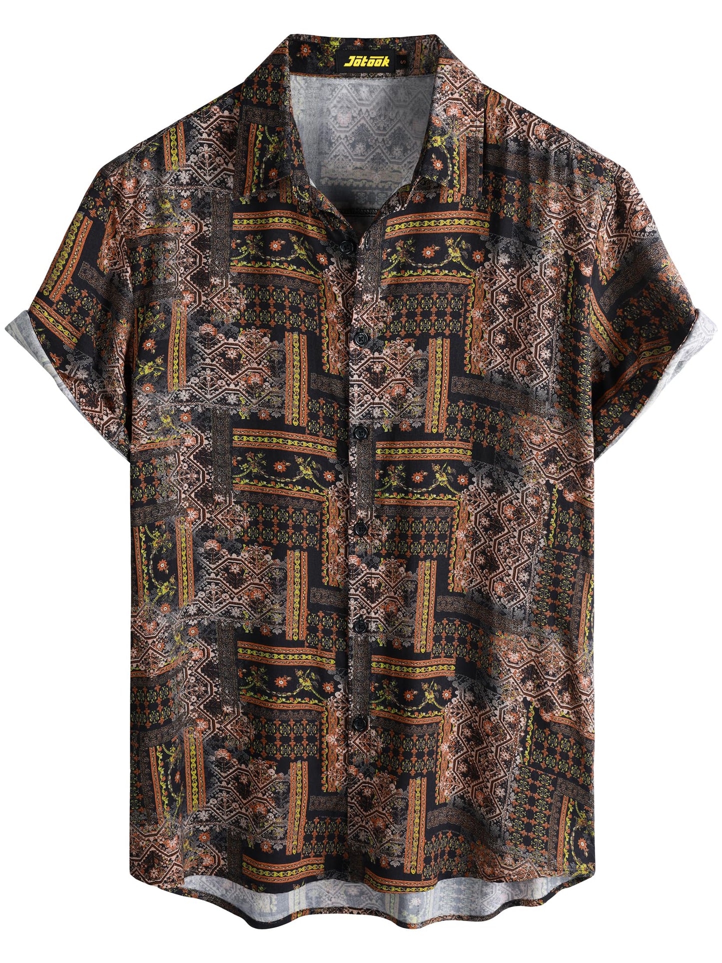 JOTOOK Mens Hawaiian Shirt Short Sleeve Button Down Tropical Shirts Casual Floral Summer Beach Shirt