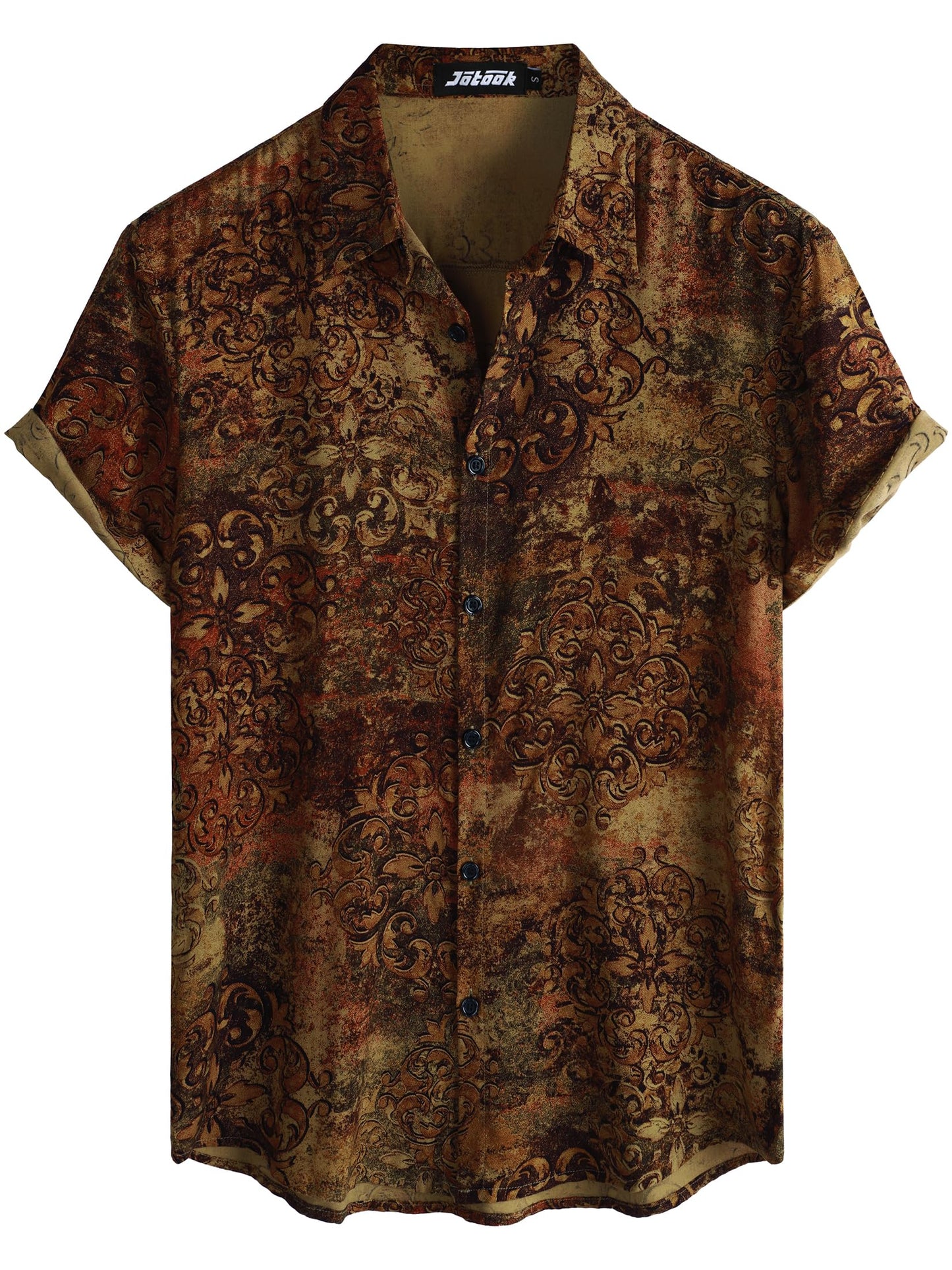 JOTOOK Mens Hawaiian Shirt Short Sleeve Button Down Tropical Shirts Casual Floral Summer Beach Shirt