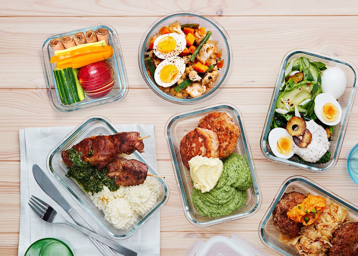 M MCIRCO 30 Pieces Glass Food Storage Containers with Upgraded Snap Locking Lids,Glass Meal Prep Containers Set - Airtight Lunch Containers, Microwave, Oven, Freezer and Dishwasher Friendly
