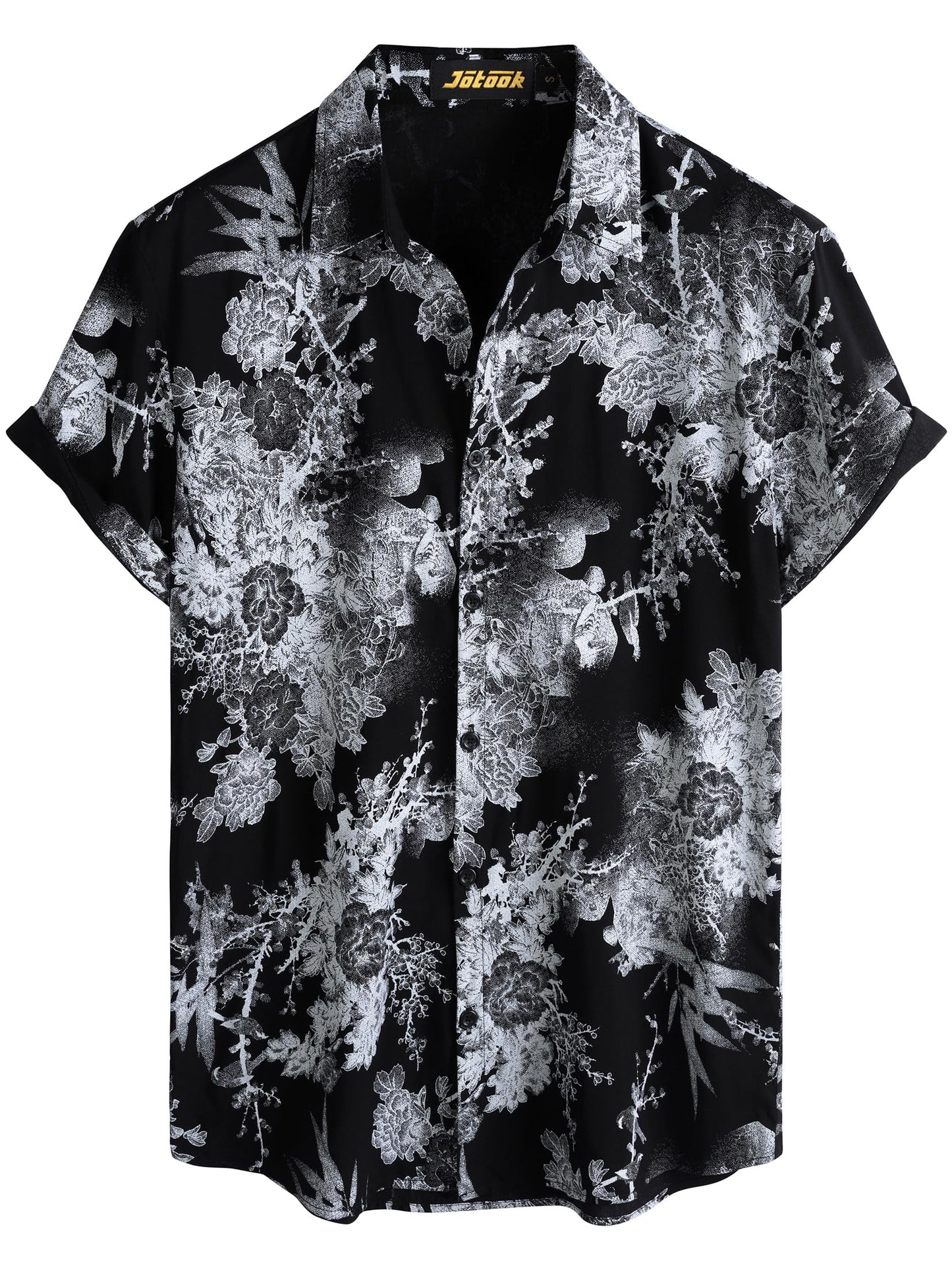 JOTOOK Mens Hawaiian Shirt Short Sleeve Button Down Tropical Shirts Casual Floral Summer Beach Shirt