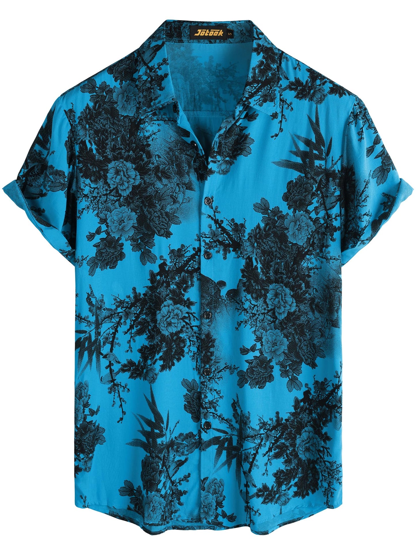 JOTOOK Mens Hawaiian Shirt Short Sleeve Button Down Tropical Shirts Casual Floral Summer Beach Shirt
