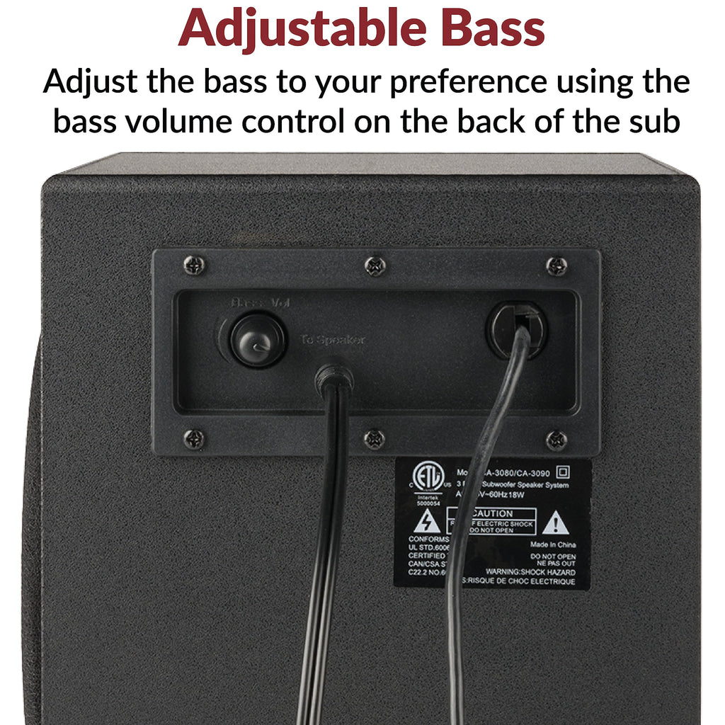 Cyber Acoustics 2.1 Subwoofer Speaker System with 18W of Power – Great for Music, Movies, Gaming, and Multimedia Computer Laptops (CA-3090) Green