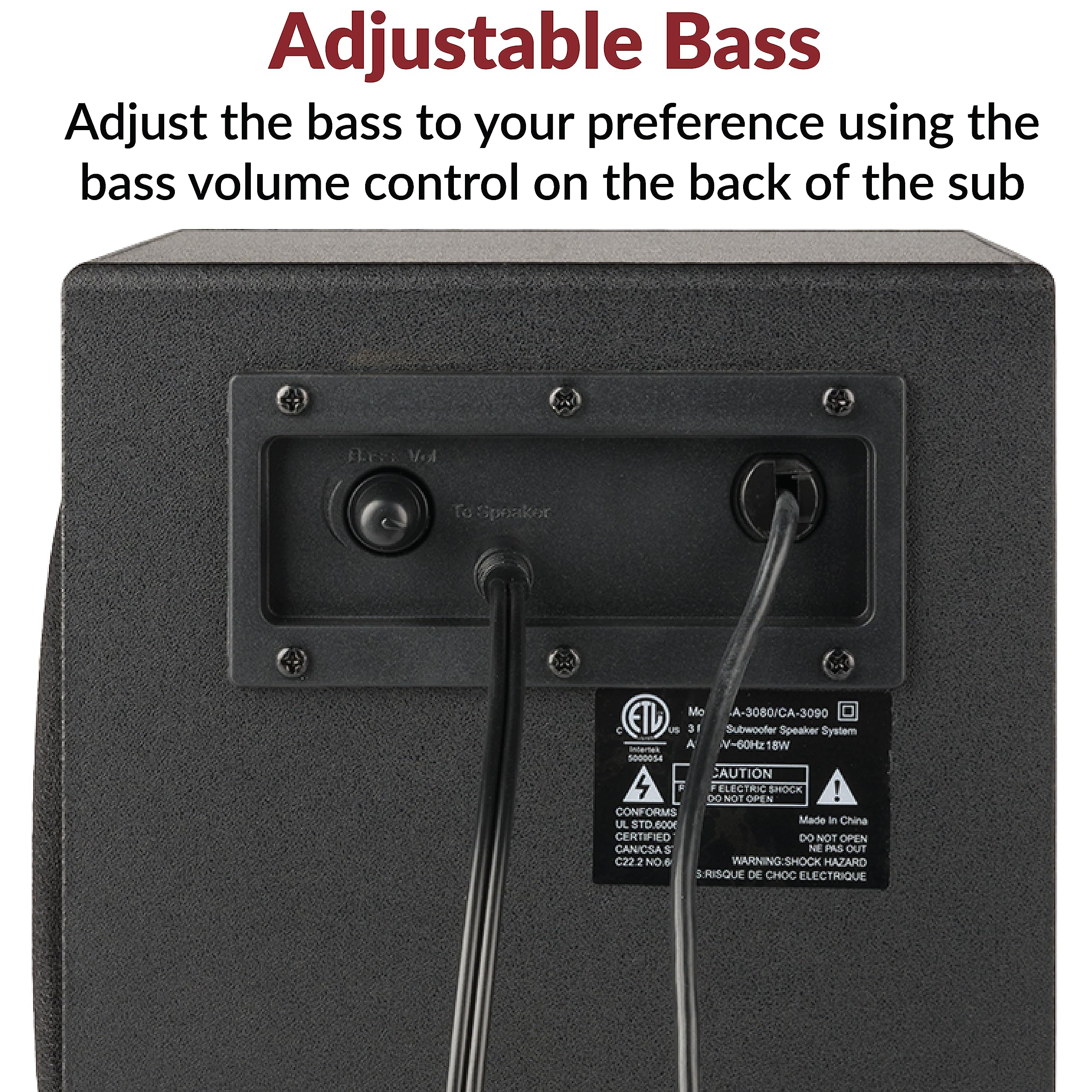 Cyber Acoustics 2.1 Subwoofer Speaker System with 18W of Power – Great for Music, Movies, Gaming, and Multimedia Computer Laptops (CA-3090) Green