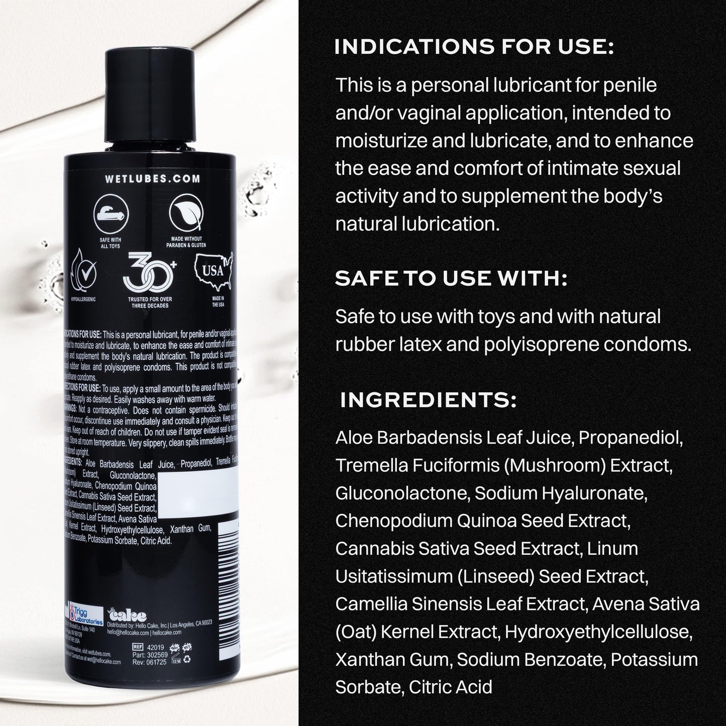 Wet Personal Lube, Ultra Long Lasting Premium Personal Luxury Lubricant, Men Women & Couples Condom Compatible Non Sticky