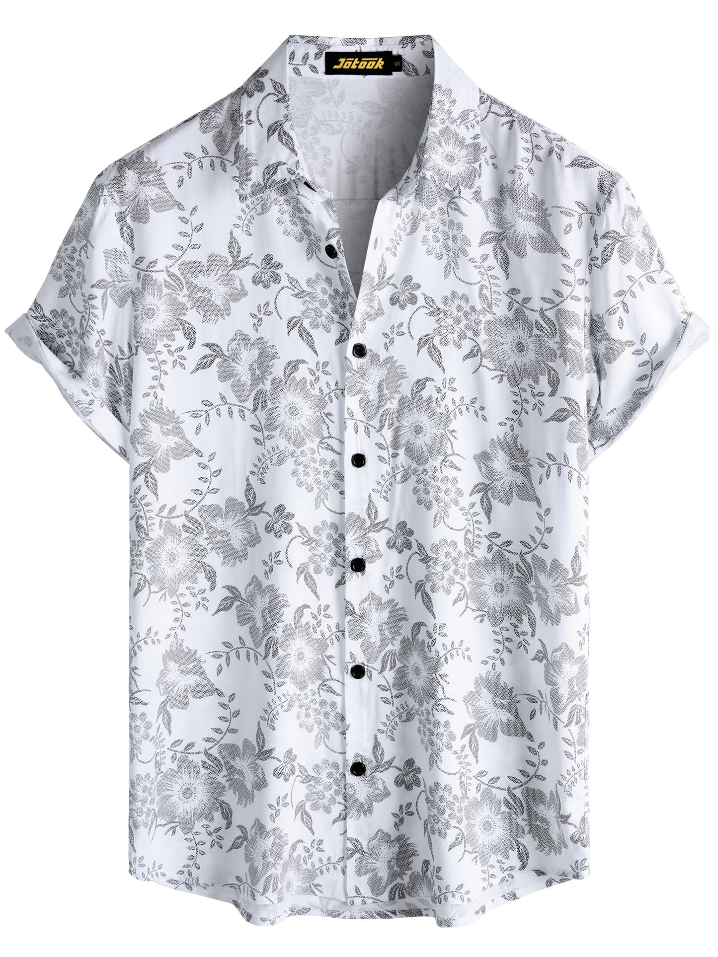 JOTOOK Mens Hawaiian Shirt Short Sleeve Button Down Tropical Shirts Casual Floral Summer Beach Shirt