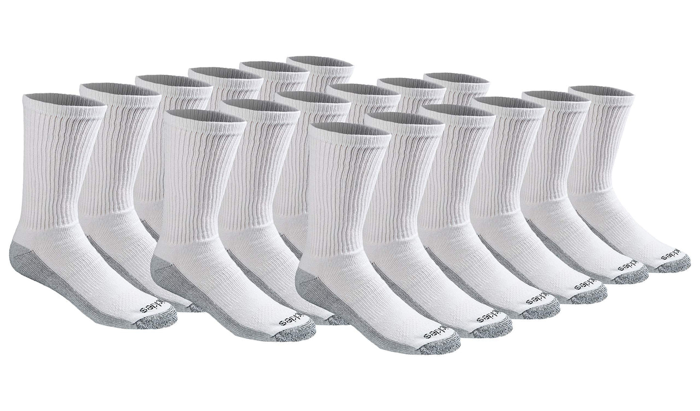 Dickies Men's Dri-Tech Essential Moisture Control Crew Socks, Available in M-XXL (6, 12 Pairs)