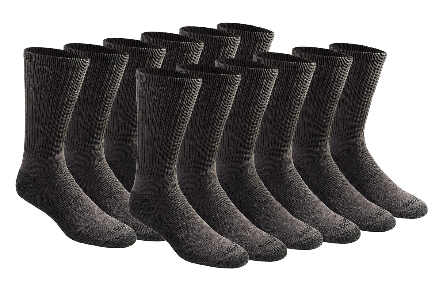 Dickies Men's Dri-Tech Essential Moisture Control Crew Socks, Available in M-XXL (6, 12 Pairs)