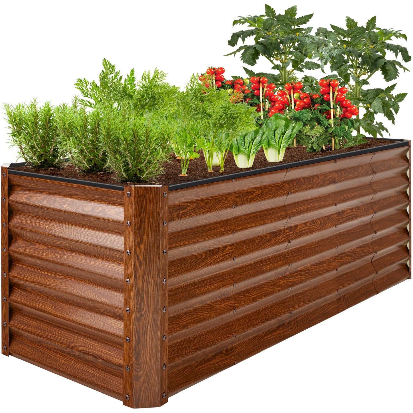 Best Choice Products Outdoor Metal Raised Garden Bed, Planter Box for Vegetables, Flowers, Herbs