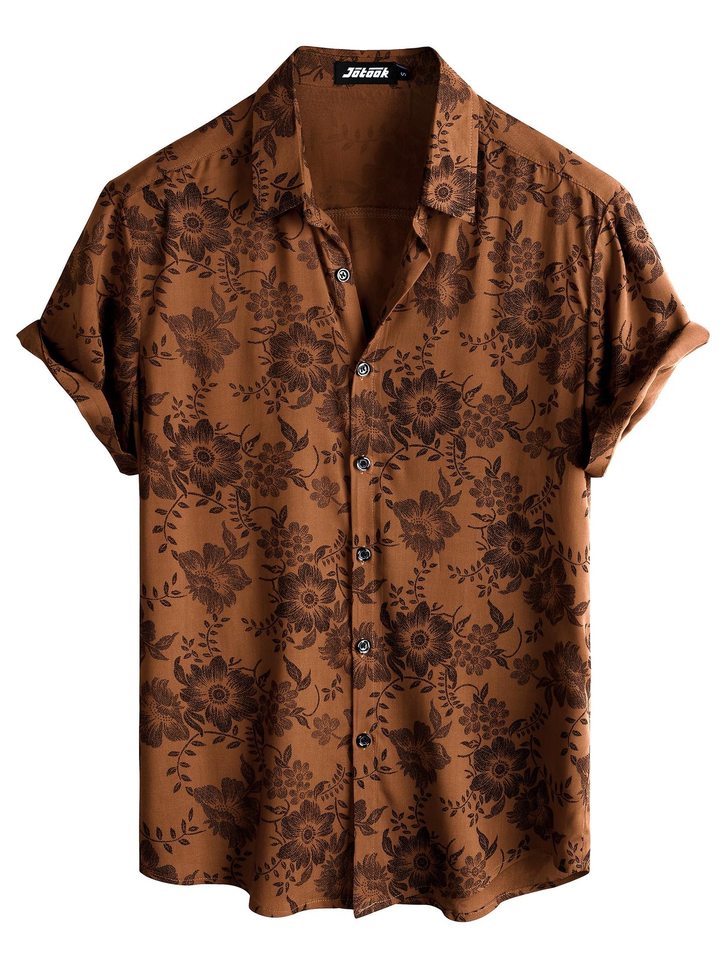 JOTOOK Mens Hawaiian Shirt Short Sleeve Button Down Tropical Shirts Casual Floral Summer Beach Shirt