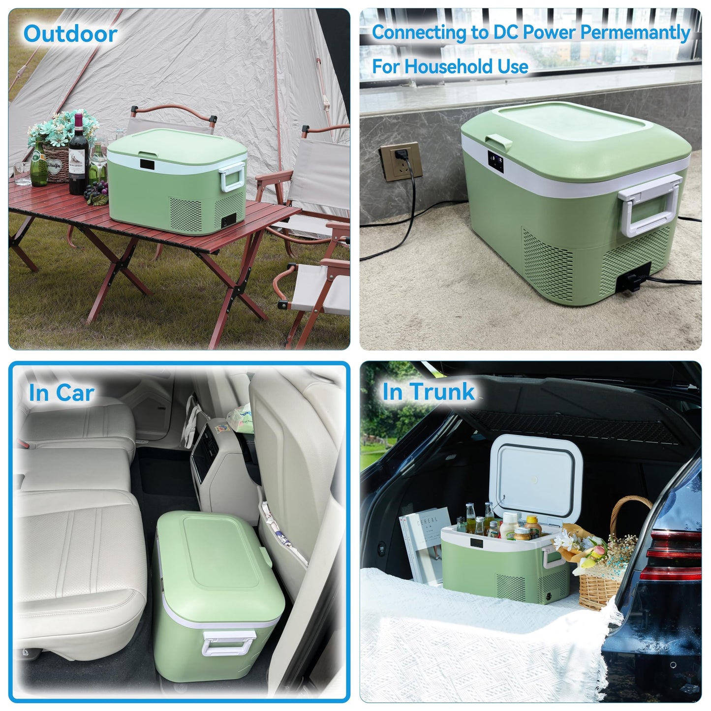 Megiu 12 Volt Car Refrigerator Portable Freezer Compressor Cooler -18~+15℃ with 12V / 24V DC 110～240 Volt AC