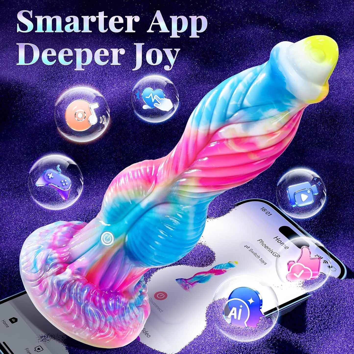 FYSHAVO Phoenix Thrusting Dildo Vibrator App Controlled 10.2in
