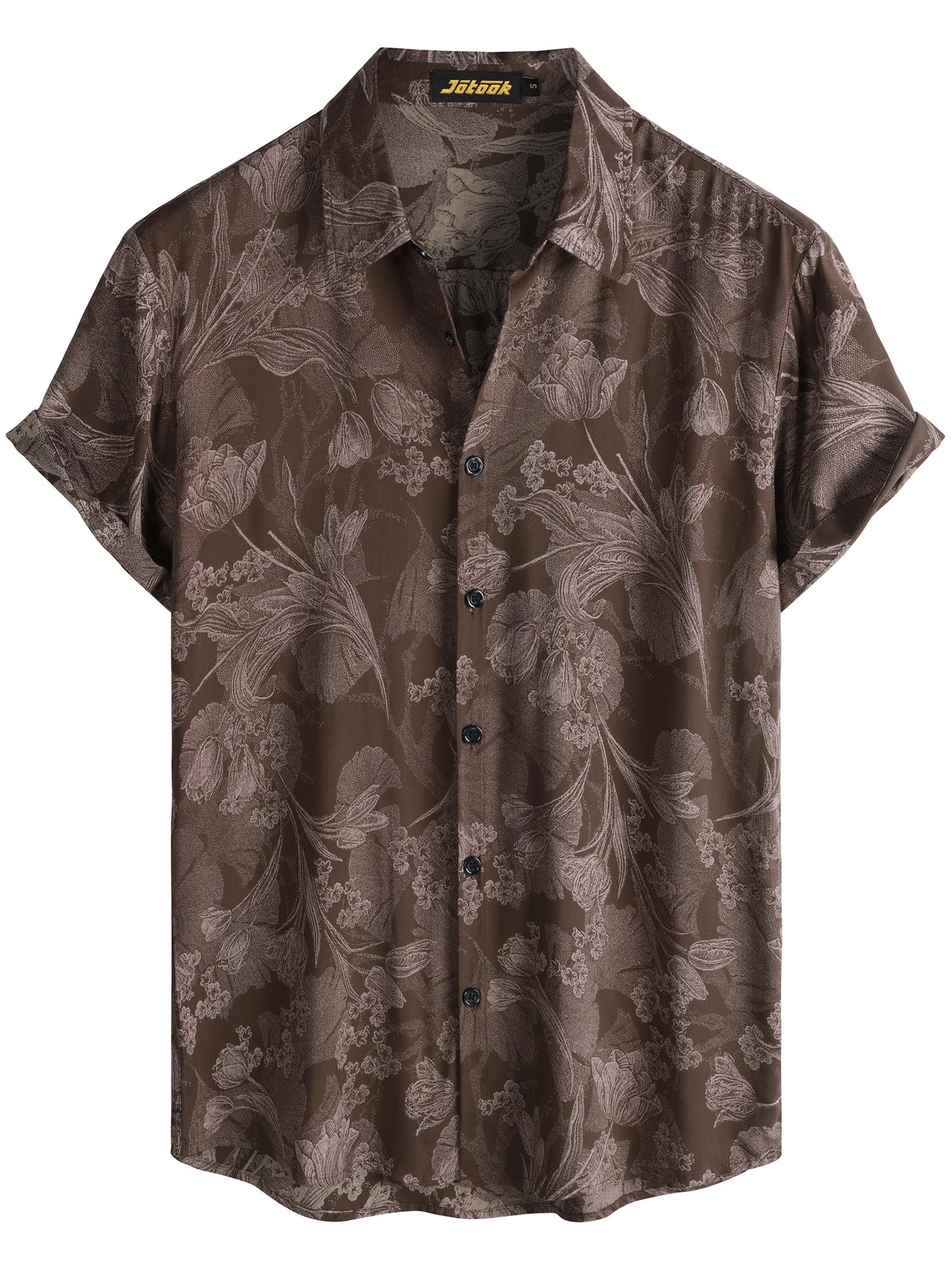 JOTOOK Mens Hawaiian Shirt Short Sleeve Button Down Tropical Shirts Casual Floral Summer Beach Shirt
