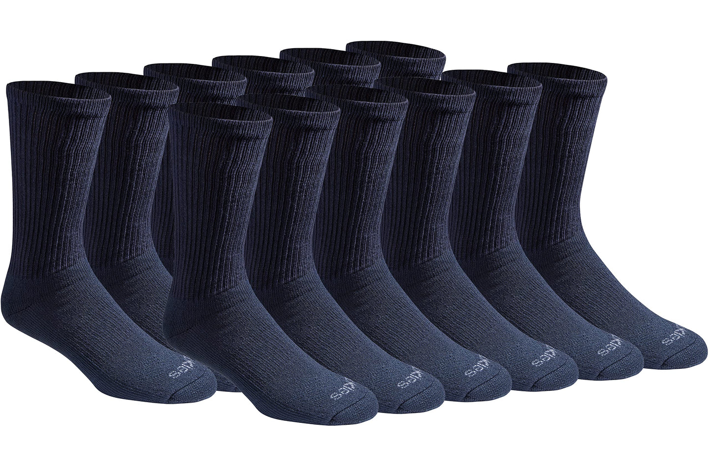 Dickies Men's Dri-Tech Essential Moisture Control Crew Socks, Available in M-XXL (6, 12 Pairs)