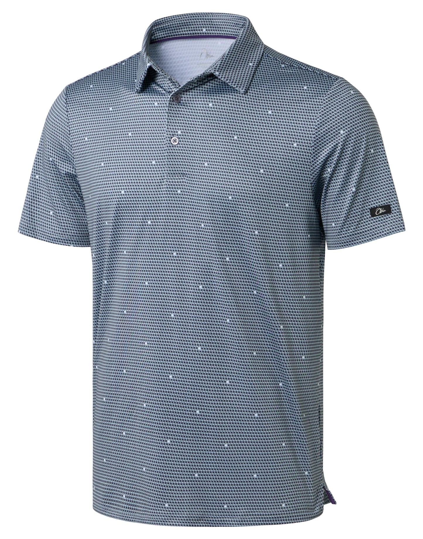 Obla Mens Golf Polo Shirts Short Sleeve Dry Fit Performance Moisture Wicking Casual Print Collared Golf Shirts for Men